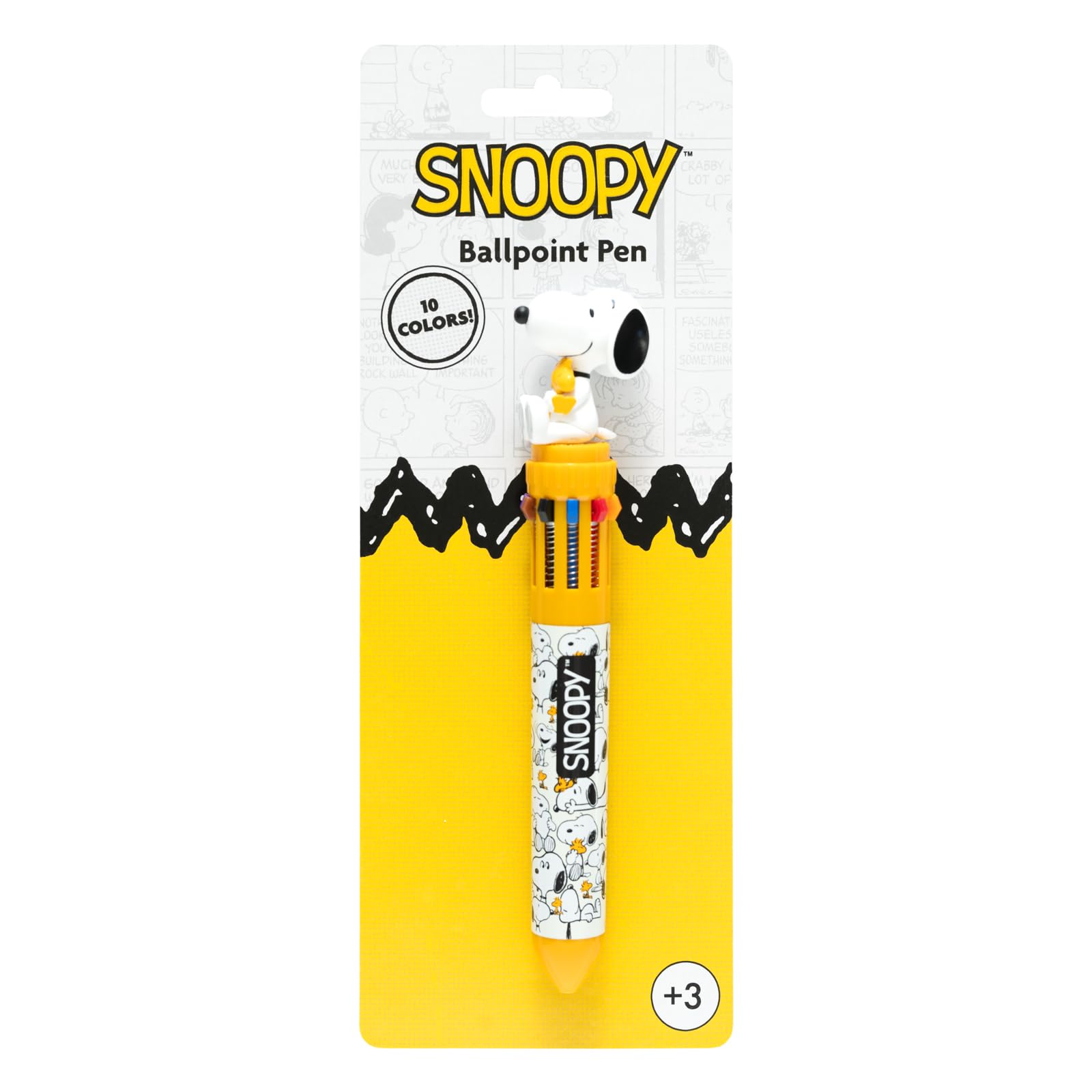 Grupo Erik Snoopy 10-in-1 Retractable Ballpoint Pen with 3D Topper | 0.7mm Fine Point 2