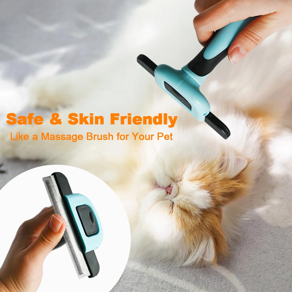 RAM ONLINE Double Sided Deshedding Dematting Comb for Dogs & Cats | Stainless Steel | Blue 3