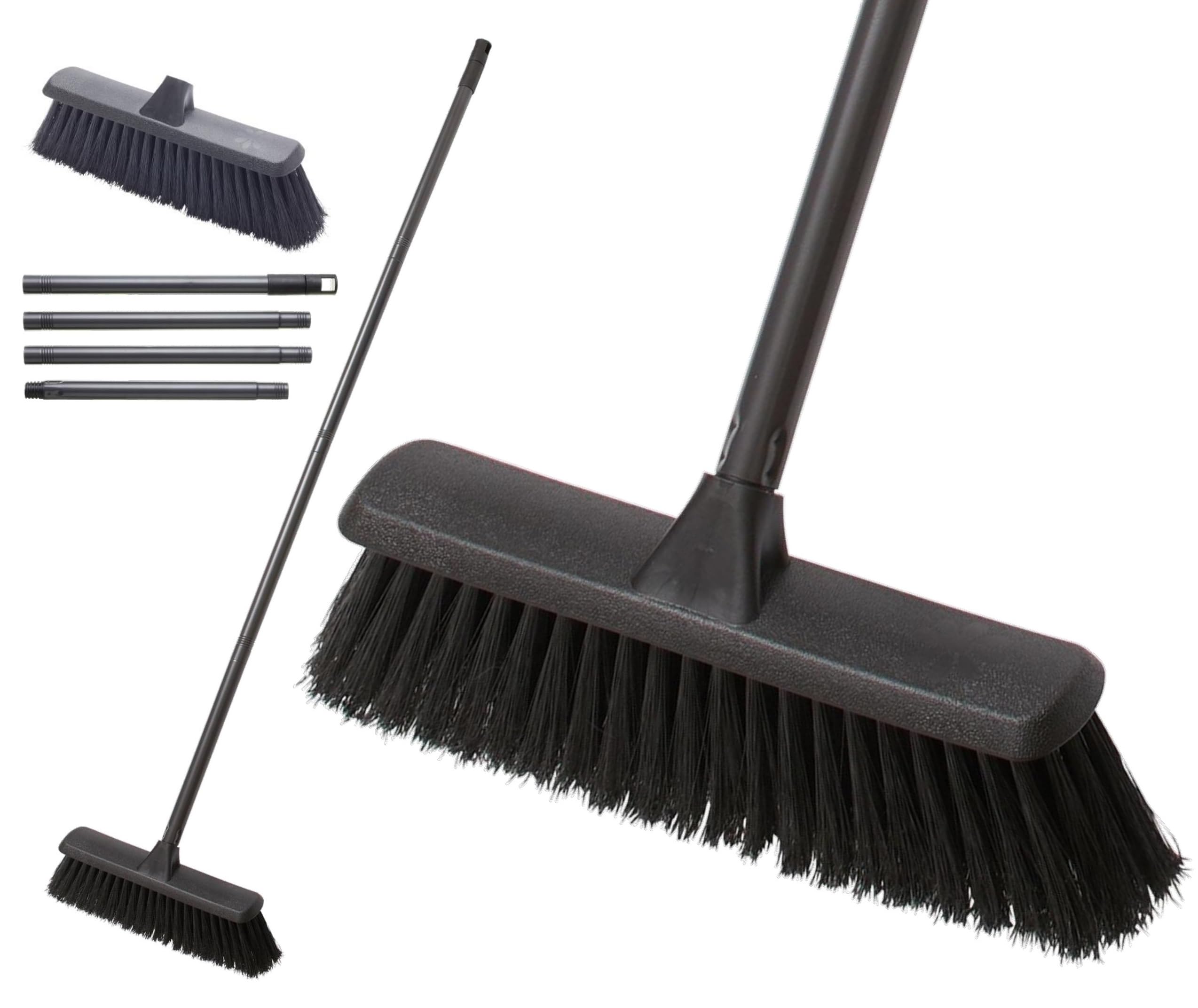 Fit For The Job Indoor Push Broom - Soft Fibres for Laminate, Vinyl & Tile | Lightweight Steel Handle 1