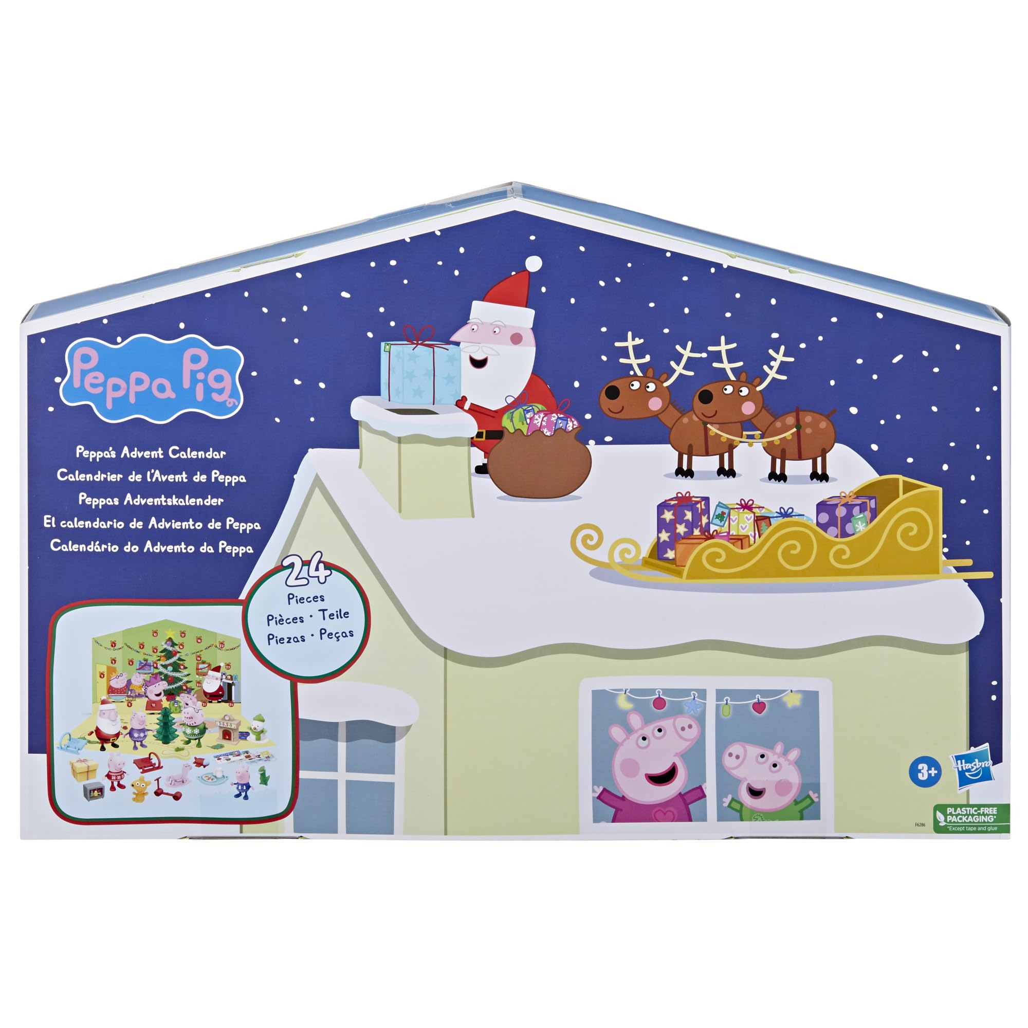 Peppa Pig Advent Calendar - 24 Surprise Toys & Stickers with Playmat, Ages 3+