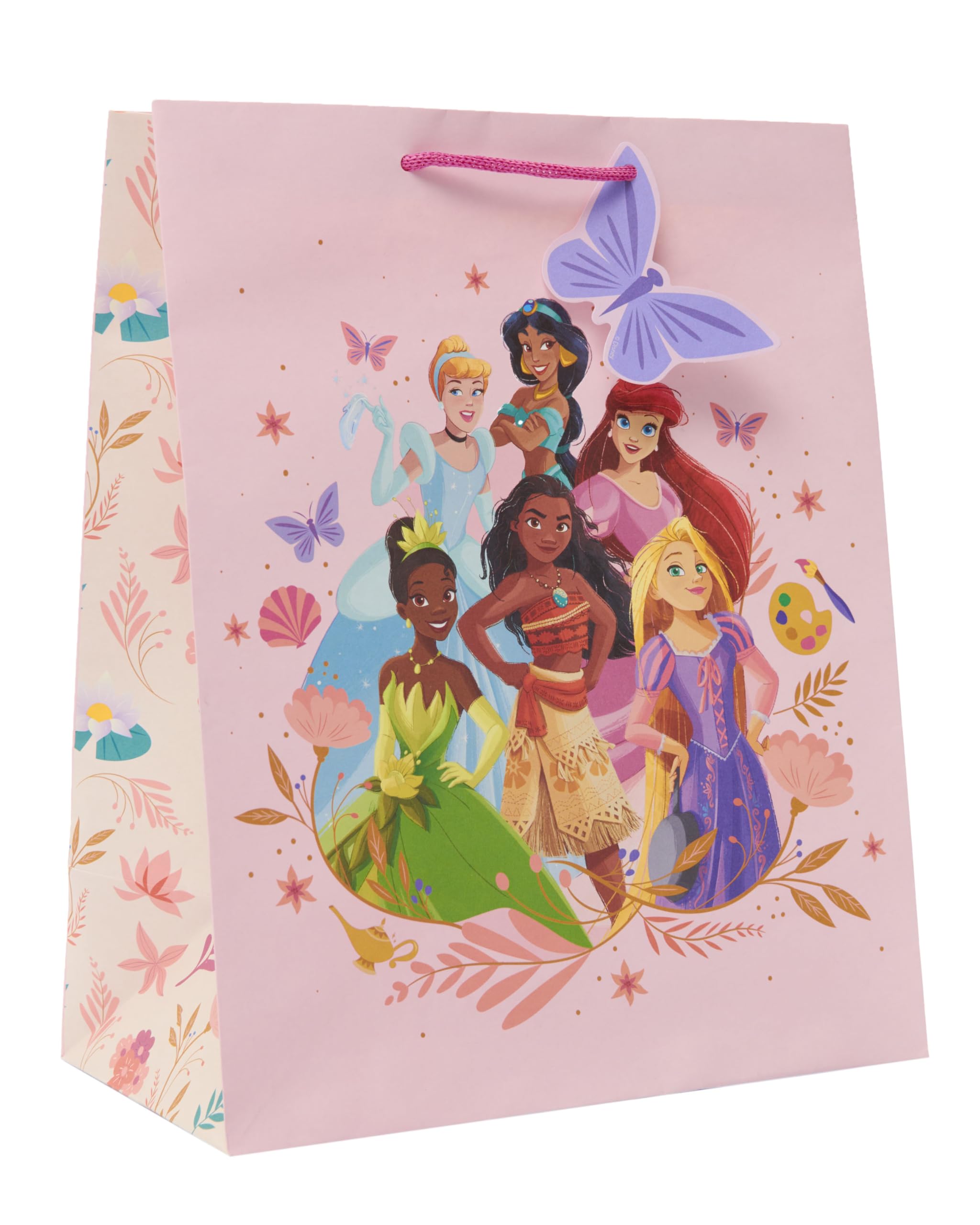 UK Greetings Disney Princess Large Gift Bag - Pink Paper Gift Wrap for Presents | 33 x 26.7 cm