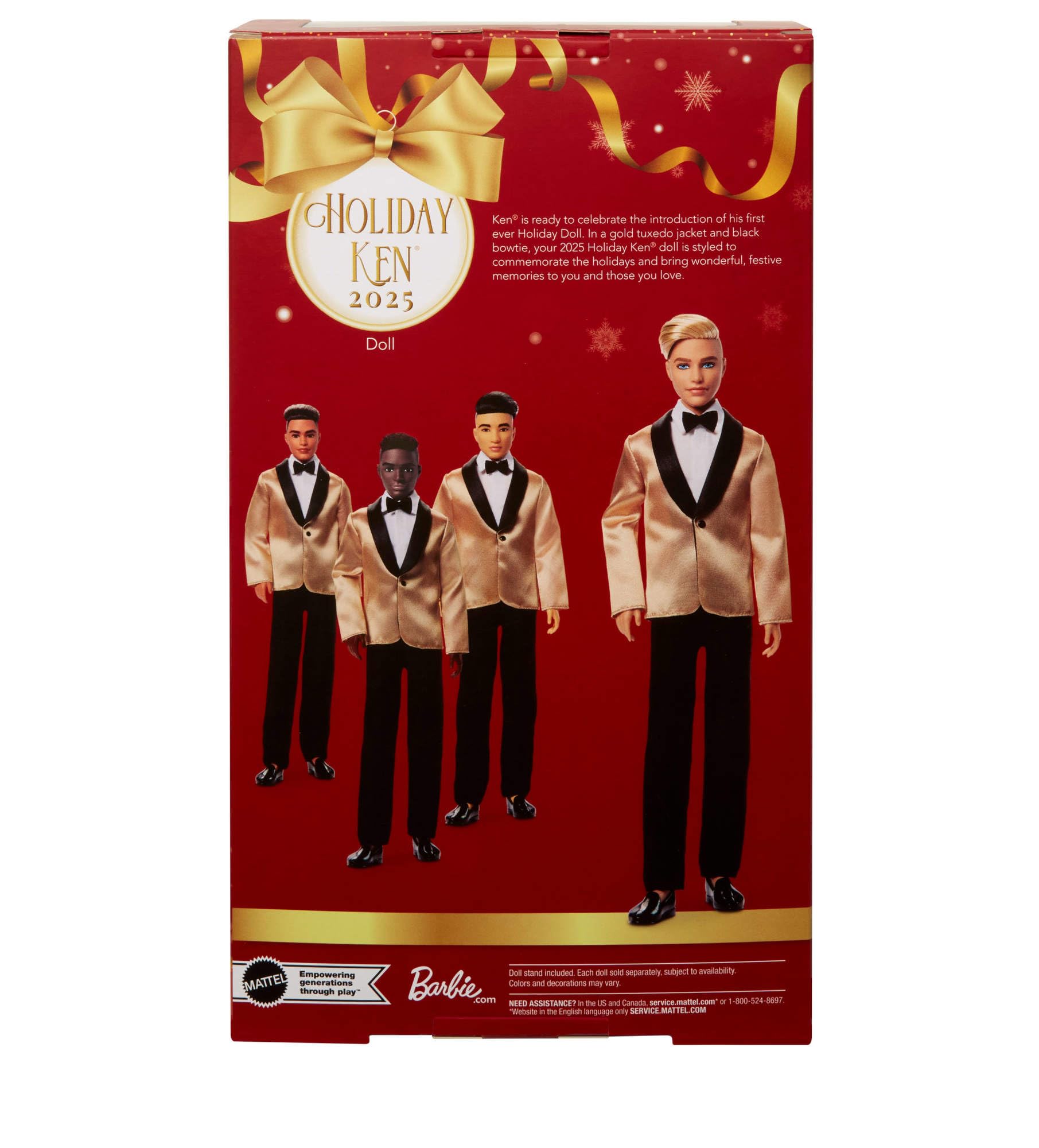 Barbie Signature 2025 Holiday Blonde Ken Collectible Fashion Doll - Golden Satin Suit & Platinum Hair 2