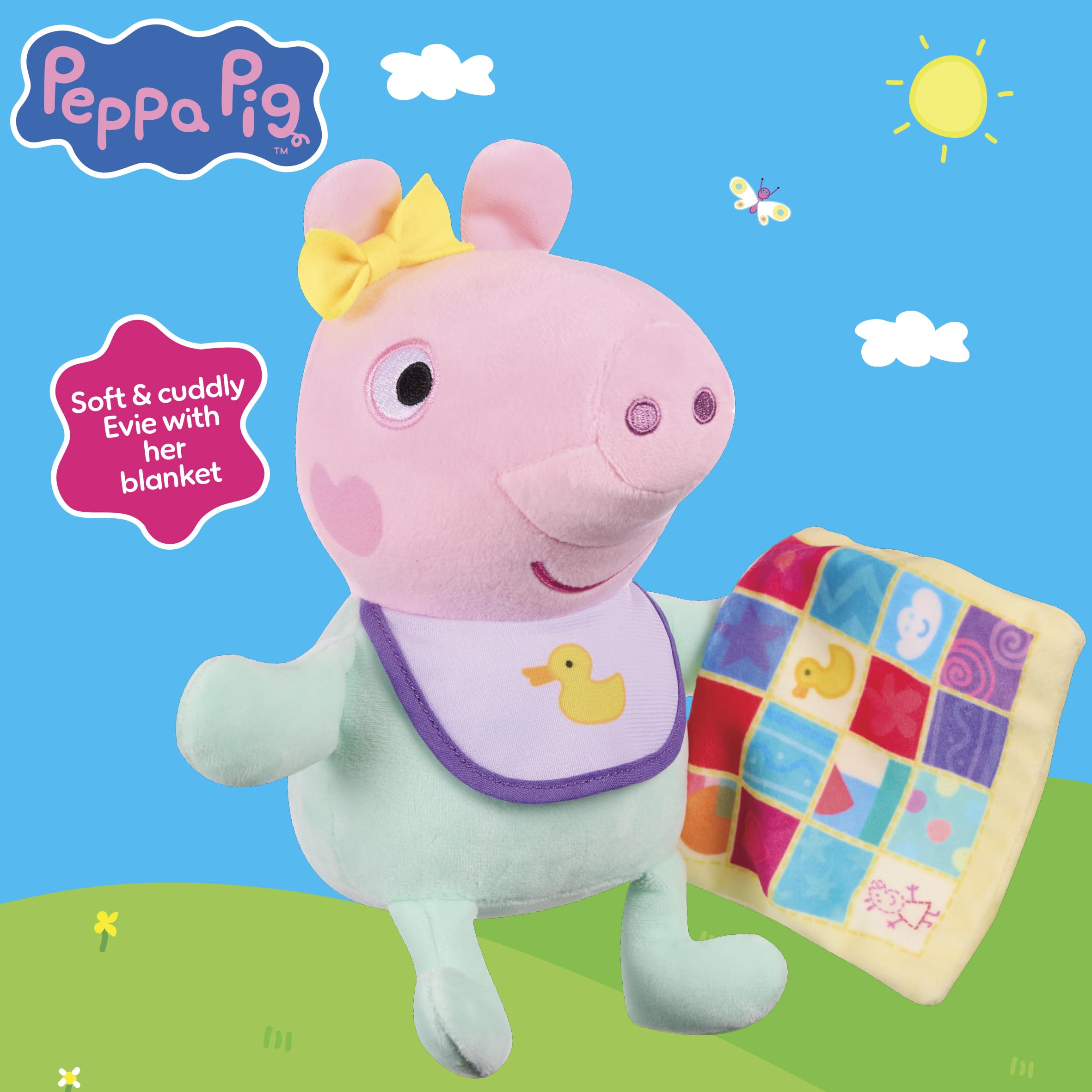 Peppa Pig Baby Evie with Blanket - Soft Plush Toy for Toddlers 2