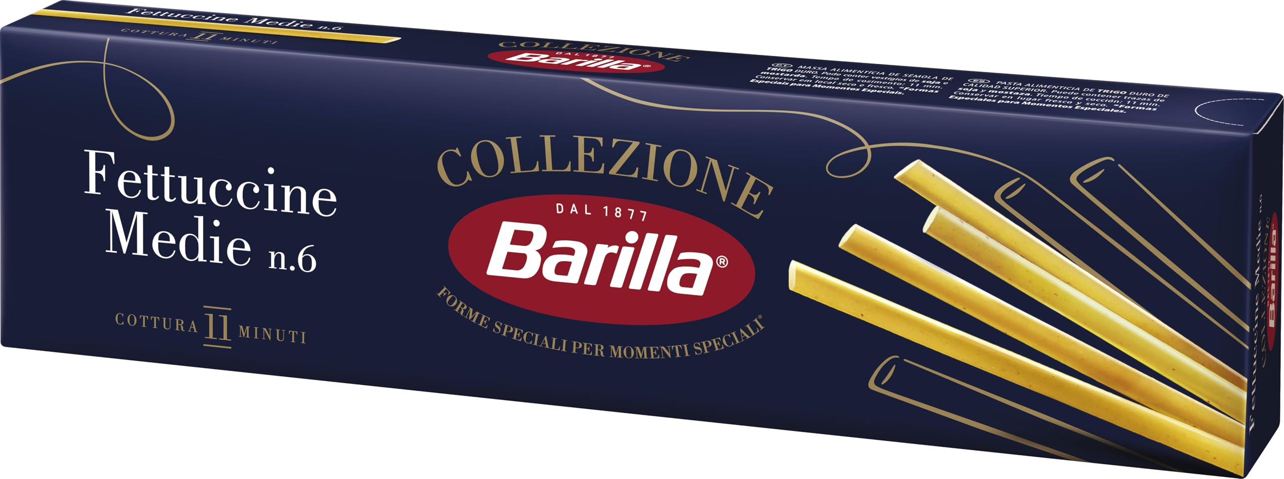 Barilla Fettuccine Medie Pasta - Durum Wheat Semolina | 500g Pack 2
