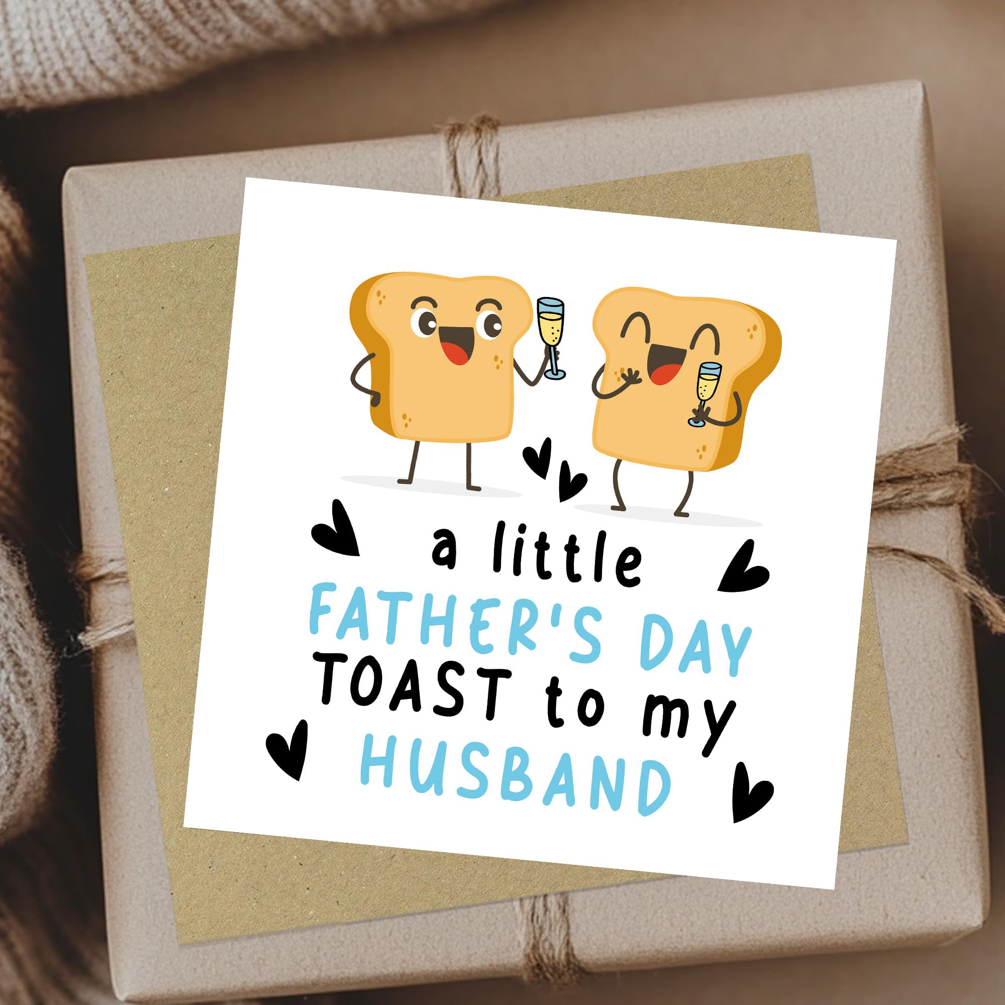 RED OCEAN Fathers Day Card For Husband - Handmade Square Card | 350gsm Matte Card | Includes Brown Craft Envelope 9