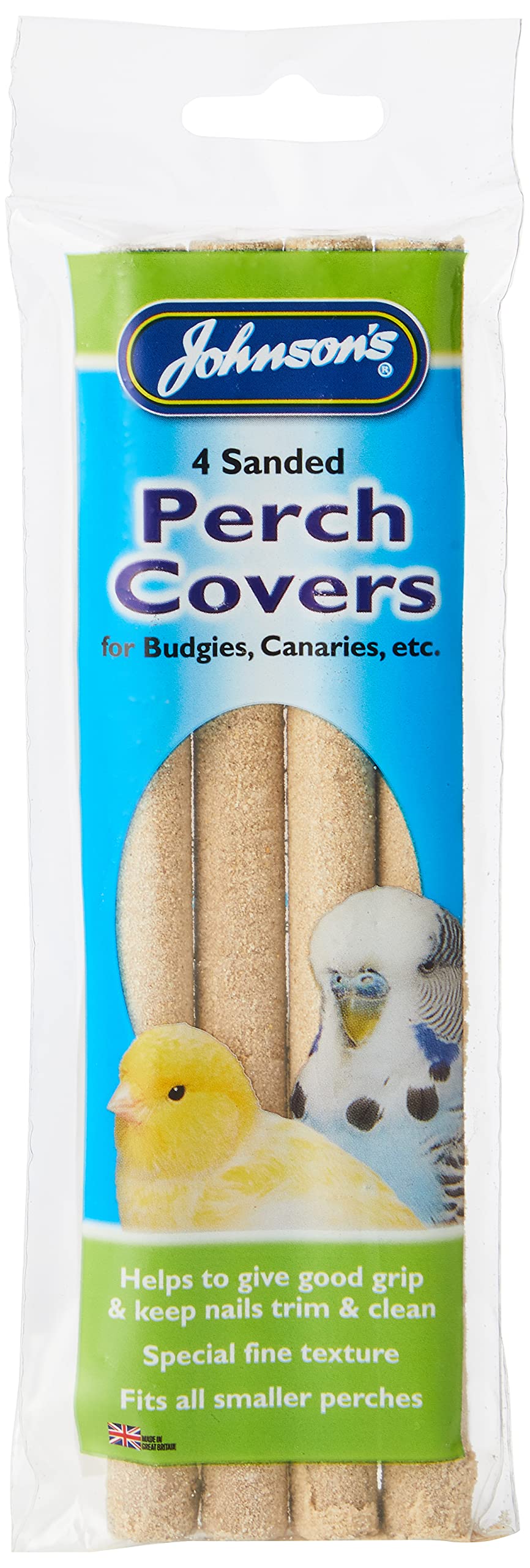 Johnson's Vet Sanded Perch Covers for Budgies & Canaries - Trim Nails | Pack of 4 | Small 1