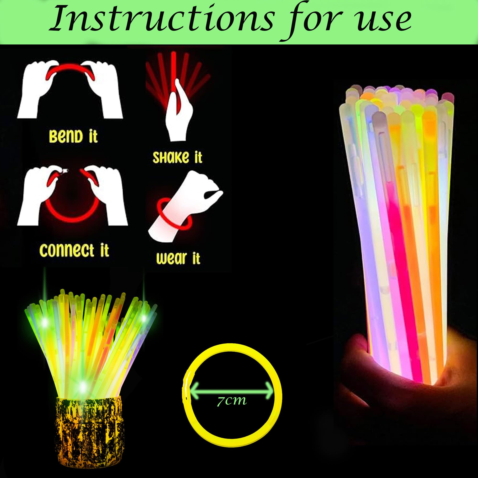 SHATCHI Glow Sticks Pack - 400Pcs Neon Glowsticks | Unisex Children 5