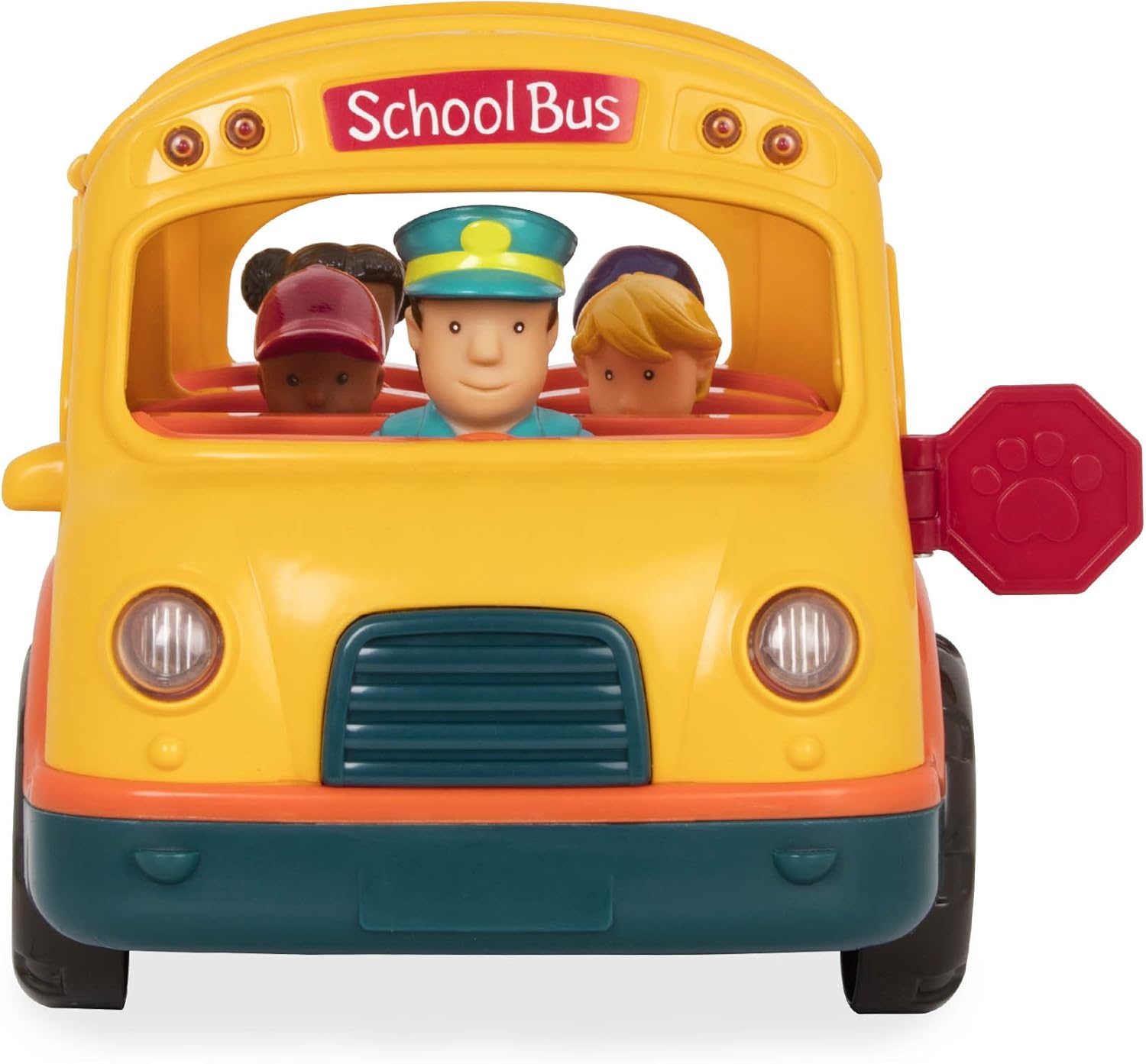Battat Light & Sound School Bus Toy with Driver and 4 Passengers - Educational Vehicle Playset for Toddlers 18M+ 3