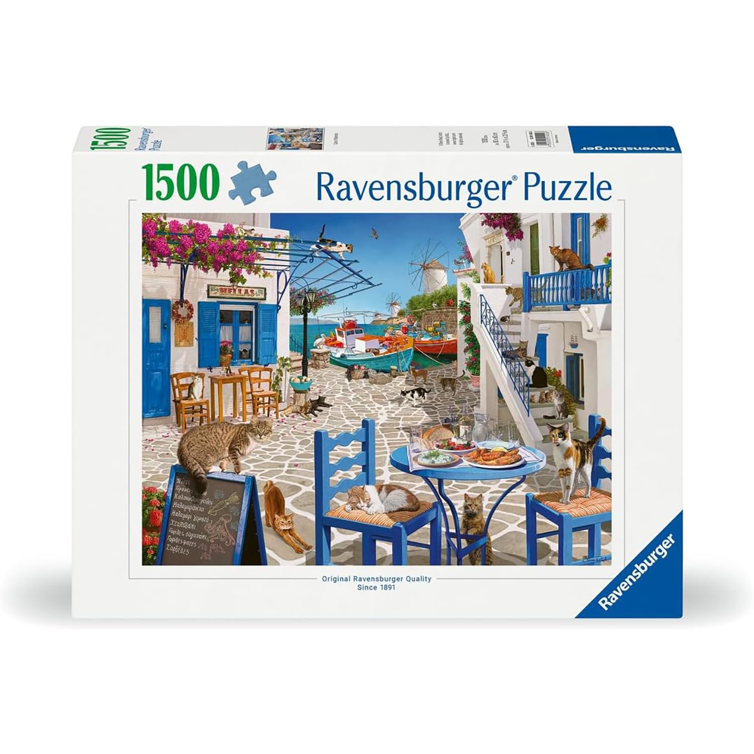 Ravensburger Cats of Mykonos, Greece Jigsaw Puzzle - 1500 Pieces | Glare-Free Finish 1