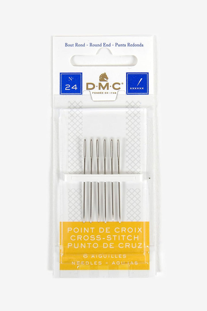 DMC Cross Stitch Needles - Round End Embroidery Needles (Size 24)