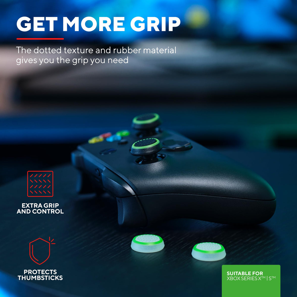 Trust Gaming GXT 267 Thumb Grips for Xbox Series X/S Controller - 4-Pack, Black