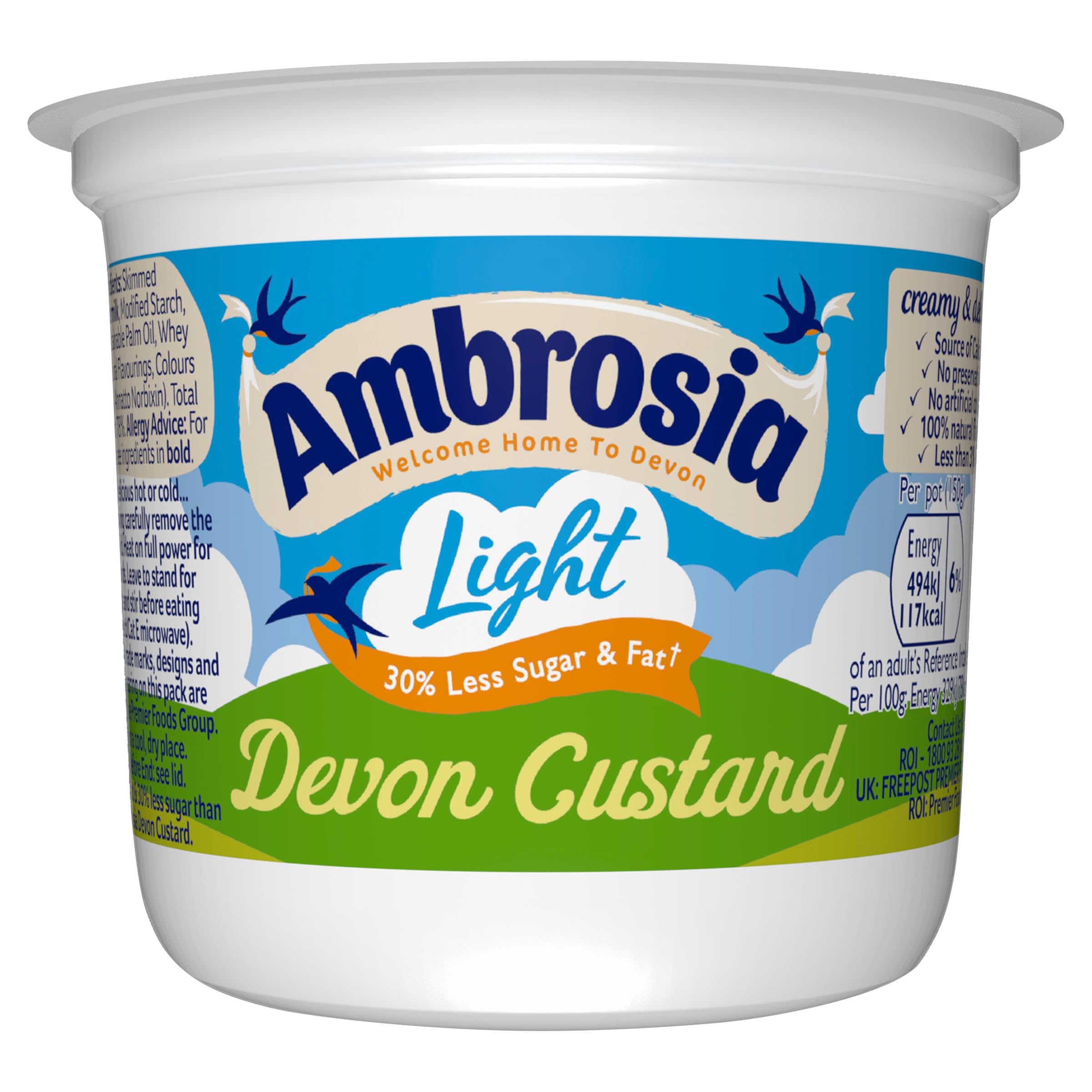 Ambrosia Light Devon Custard Pot - 30% Less Sugar & Fat | Ready to Eat | 150g 6