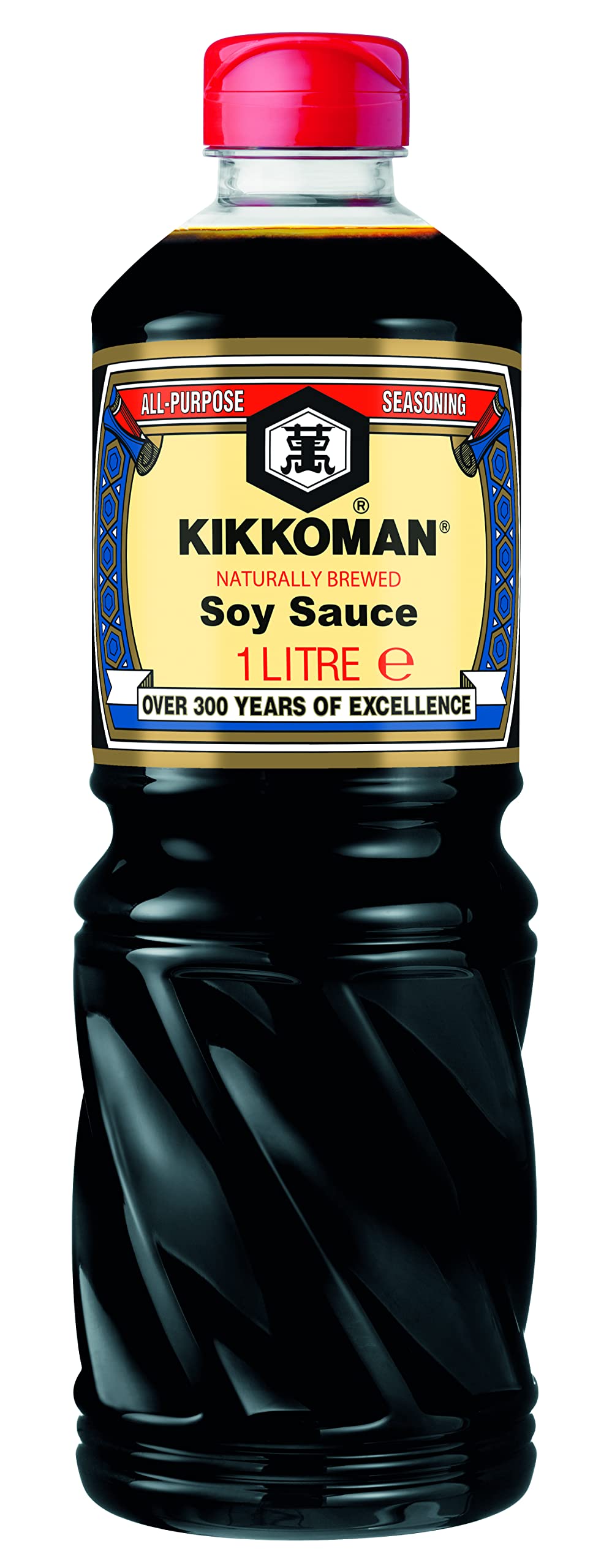 Kikkoman Naturally Brewed Soy Sauce - 43% Less Salt | 1 Litre | Versatile Umami Seasoning