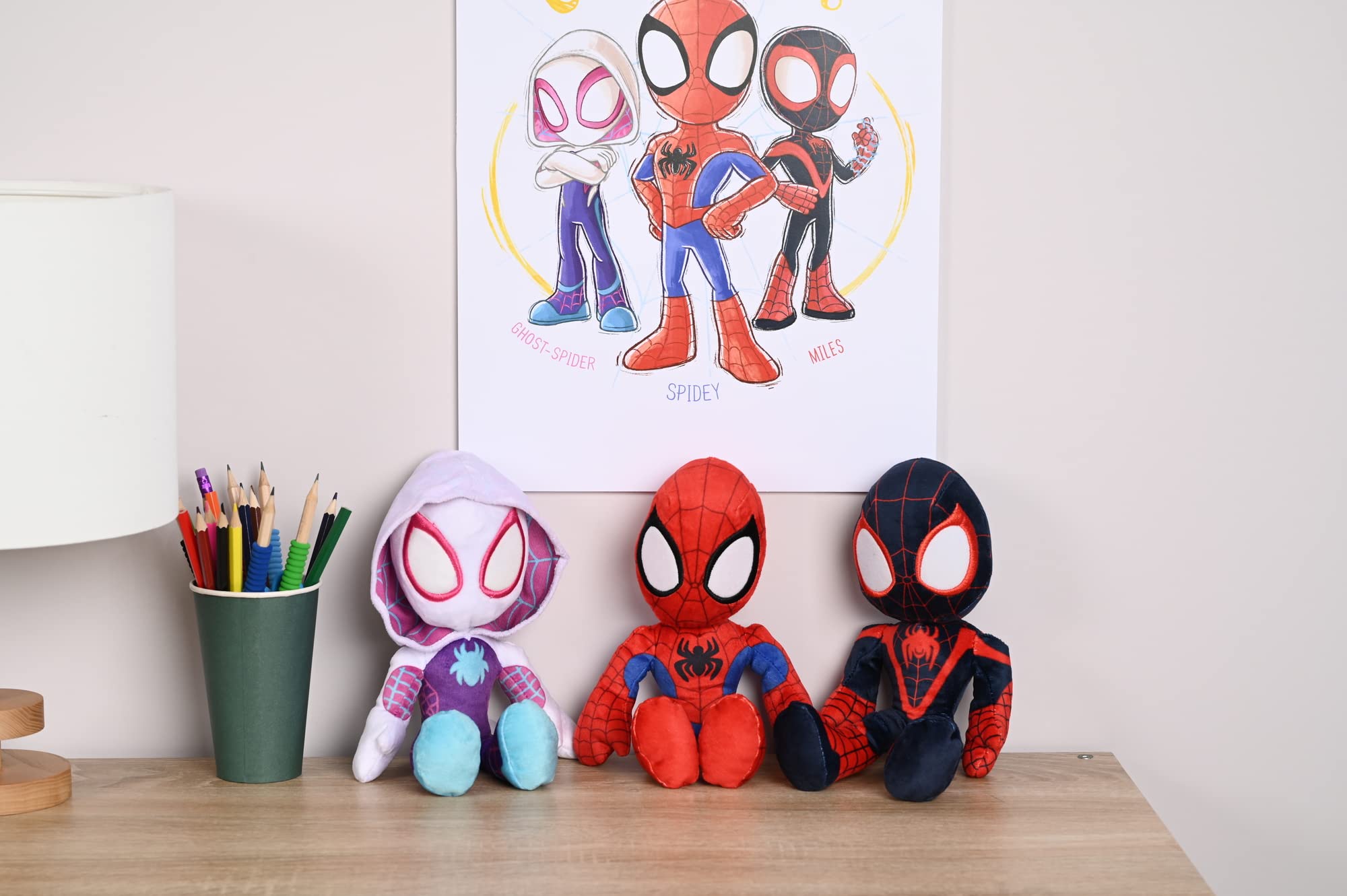 Simba Spider-Man Miles Morales Action Figure - 25cm Soft Toy with Glow-in-the-Dark Eyes 6