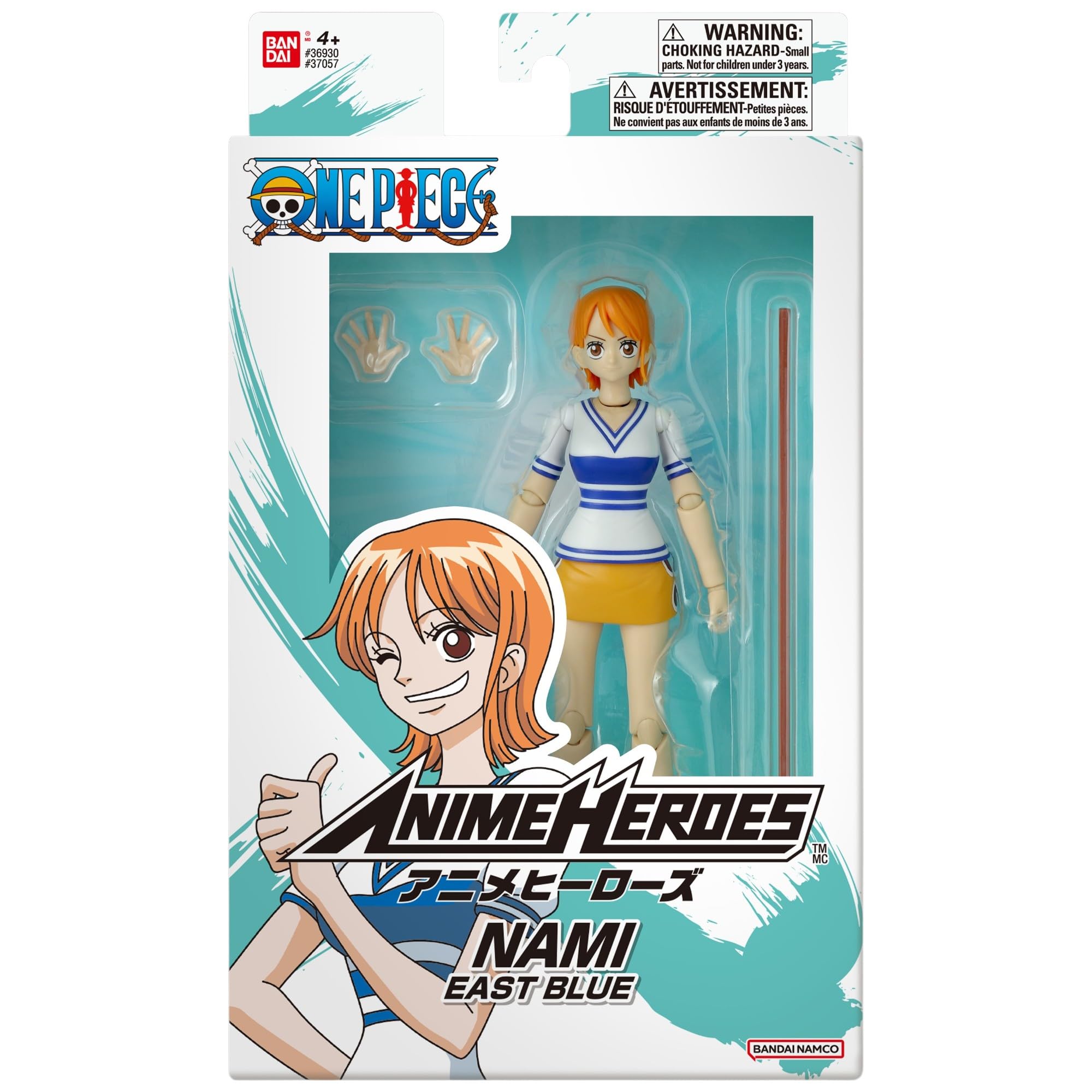 BANDAI Anime Heroes Nami Action Figure - 17cm, East Blue Appearance, Includes Accessories 10