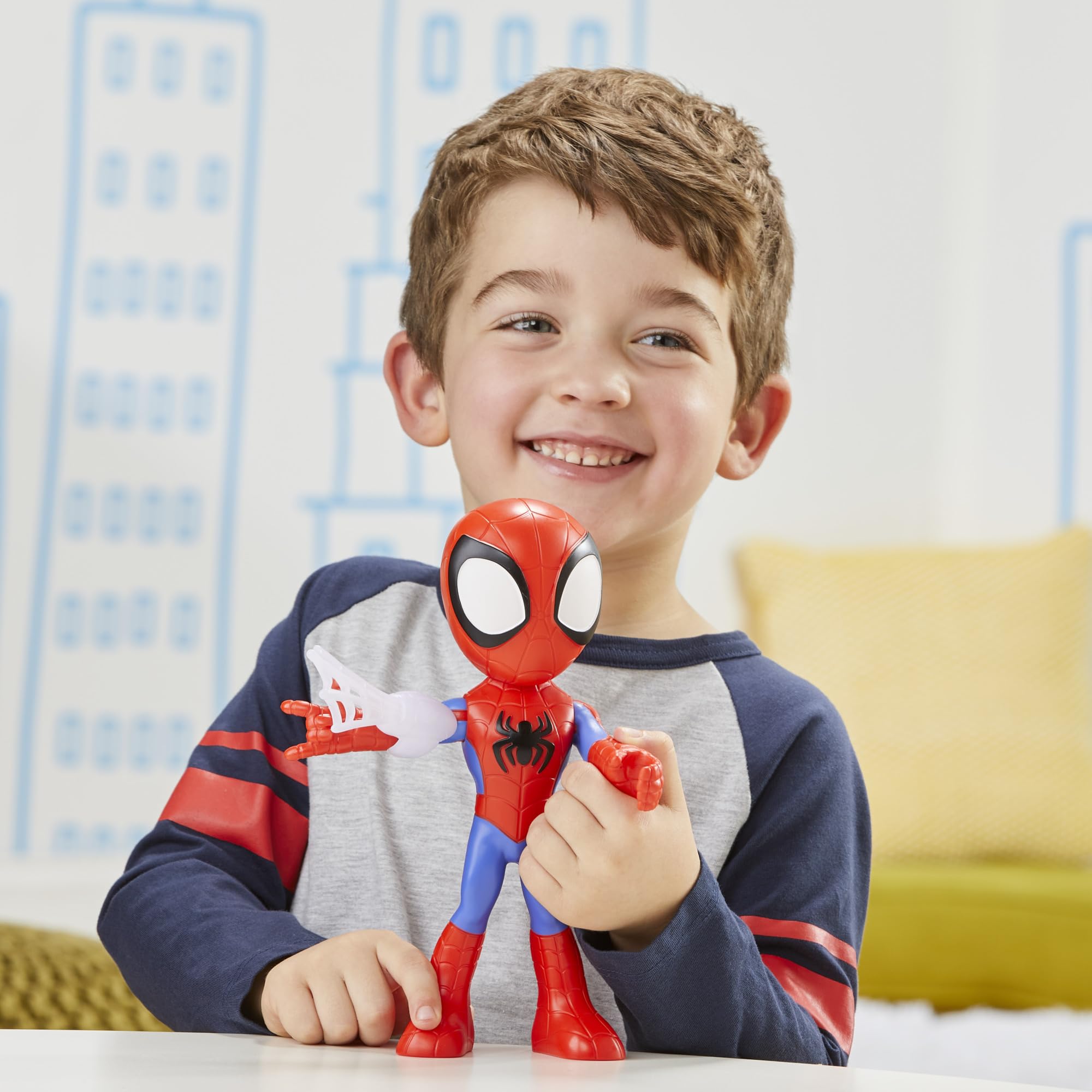 Marvel Spidey and His Amazing Friends Supersized Spidey Action Figure - 22.5 cm Tall | Posable | Ages 3+ 5