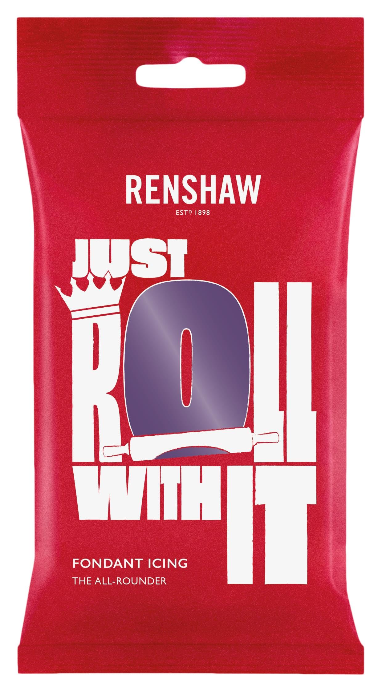 Renshaw Just Roll With It Fondant Icing - Deep Purple, 250 g | Ready to Roll Vegan Icing