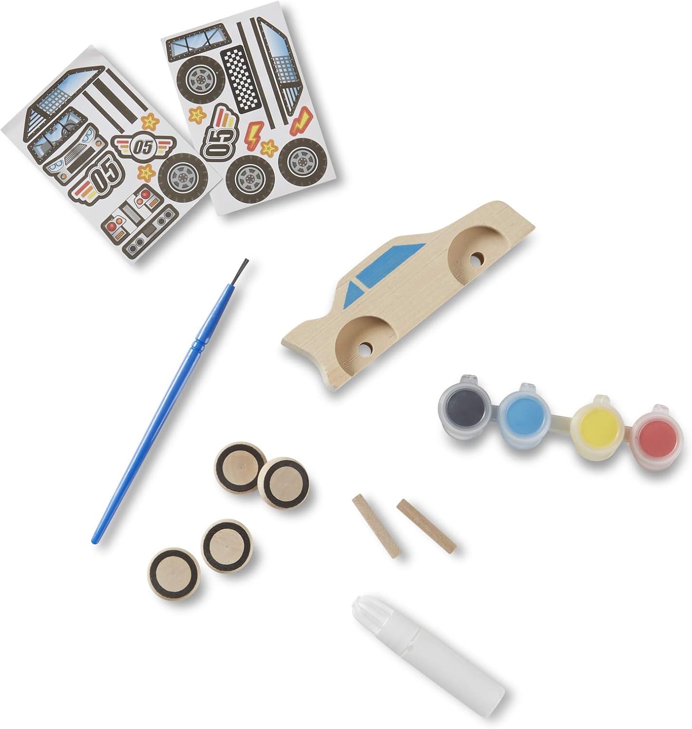 Melissa & Doug Race Car Craft Kit - Wooden DIY Assembly Toy for Kids 3+ 2