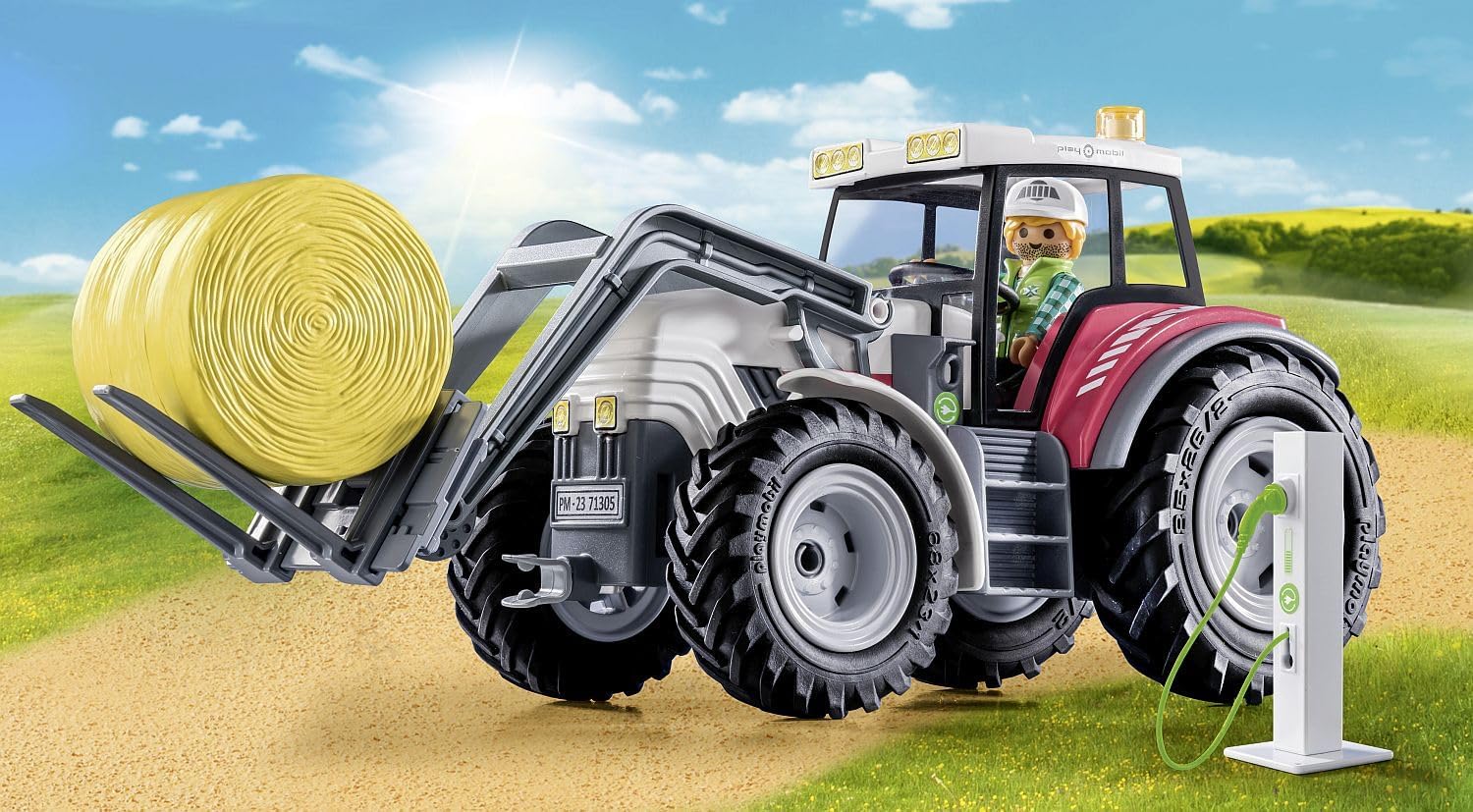 Playmobil 71305 Large Electric Tractor Playset - Educational Farm Vehicle for Kids 4+ 2