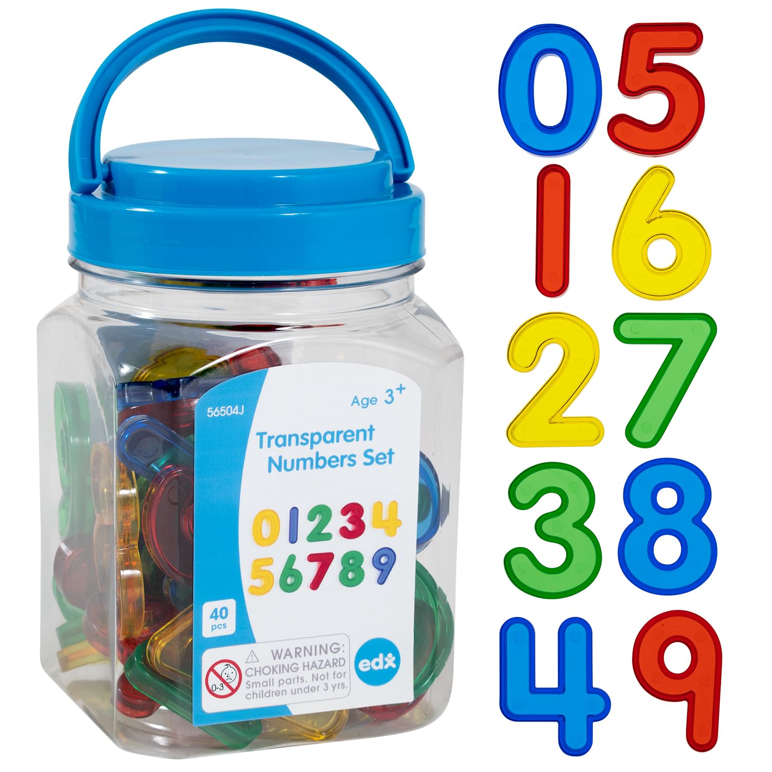edxeducation Transparent Numbers - Set of 40 | Learning Resource | Ages 3+ 1