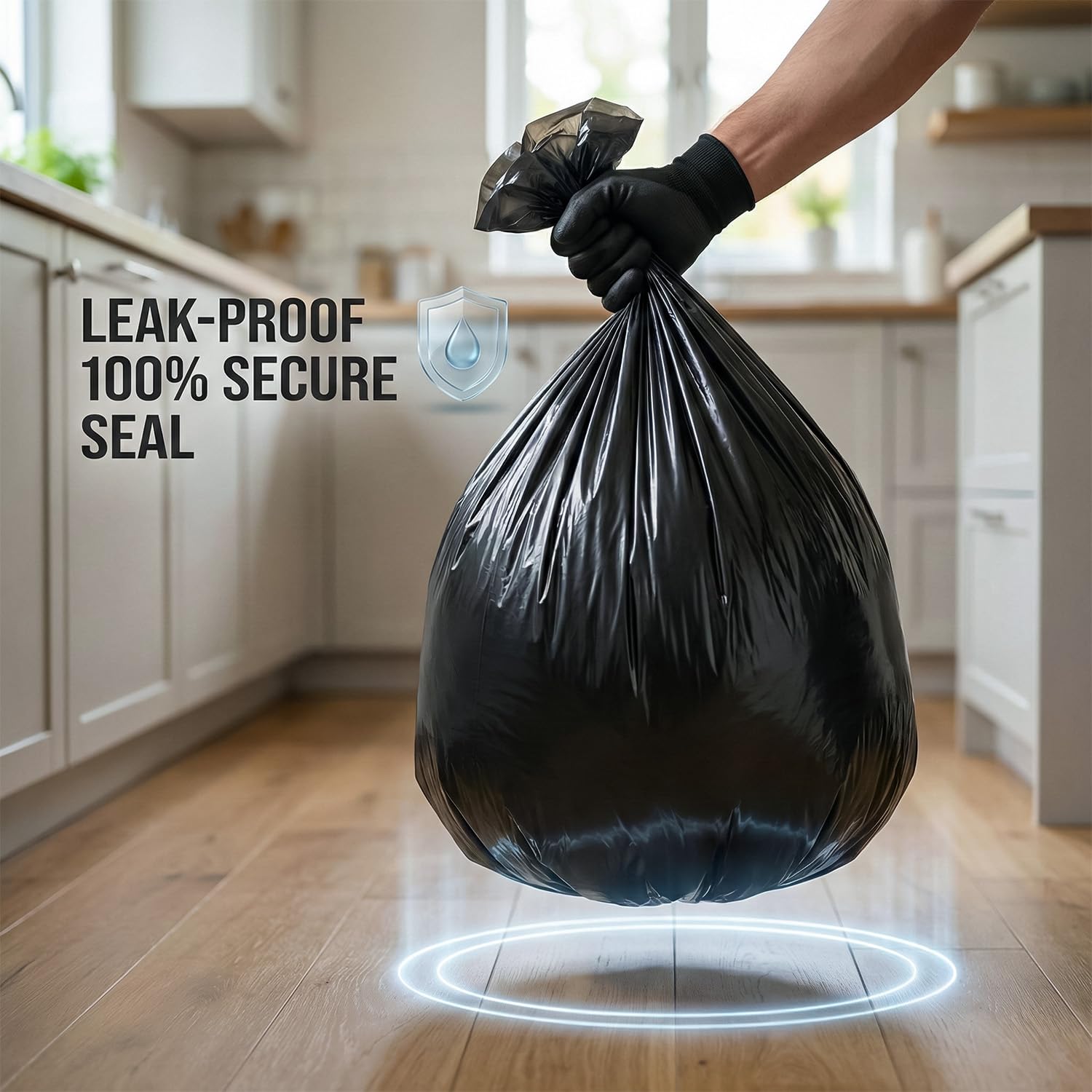 Roe Tenpo Heavy Duty Black Bin Bags - 100L Capacity, 50 Count | 33 μm Thick, Recyclable 6