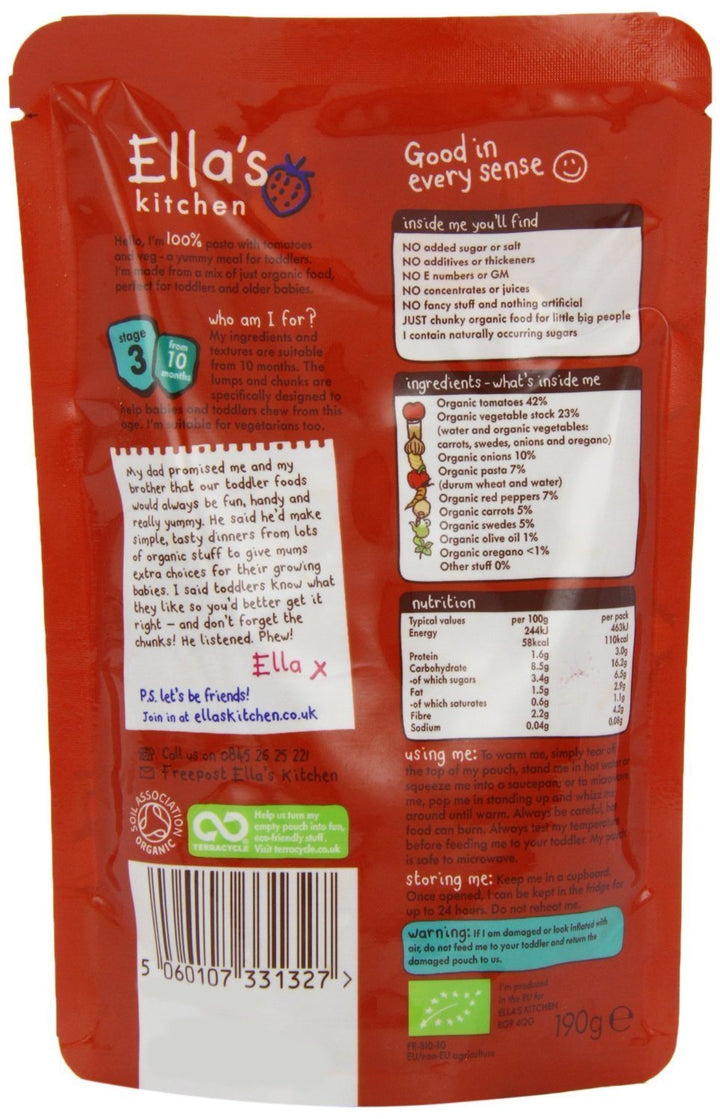 Ella's Kitchen - Organic Tomato & Veg Pasta 190g