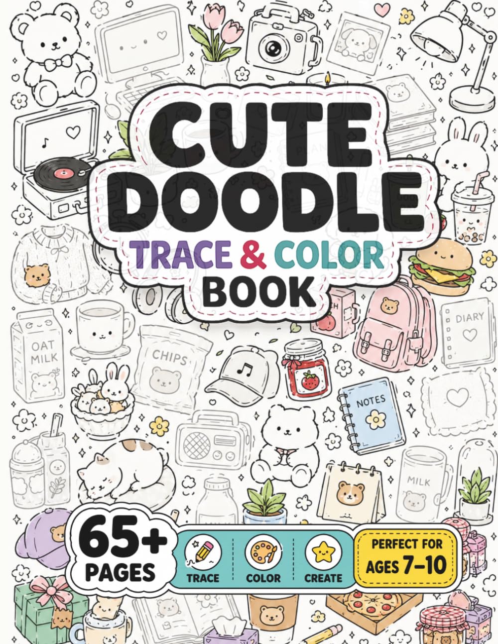 Miliot Studio Cute Doodle Trace & Color Book | Paperback | Ages 7-17
