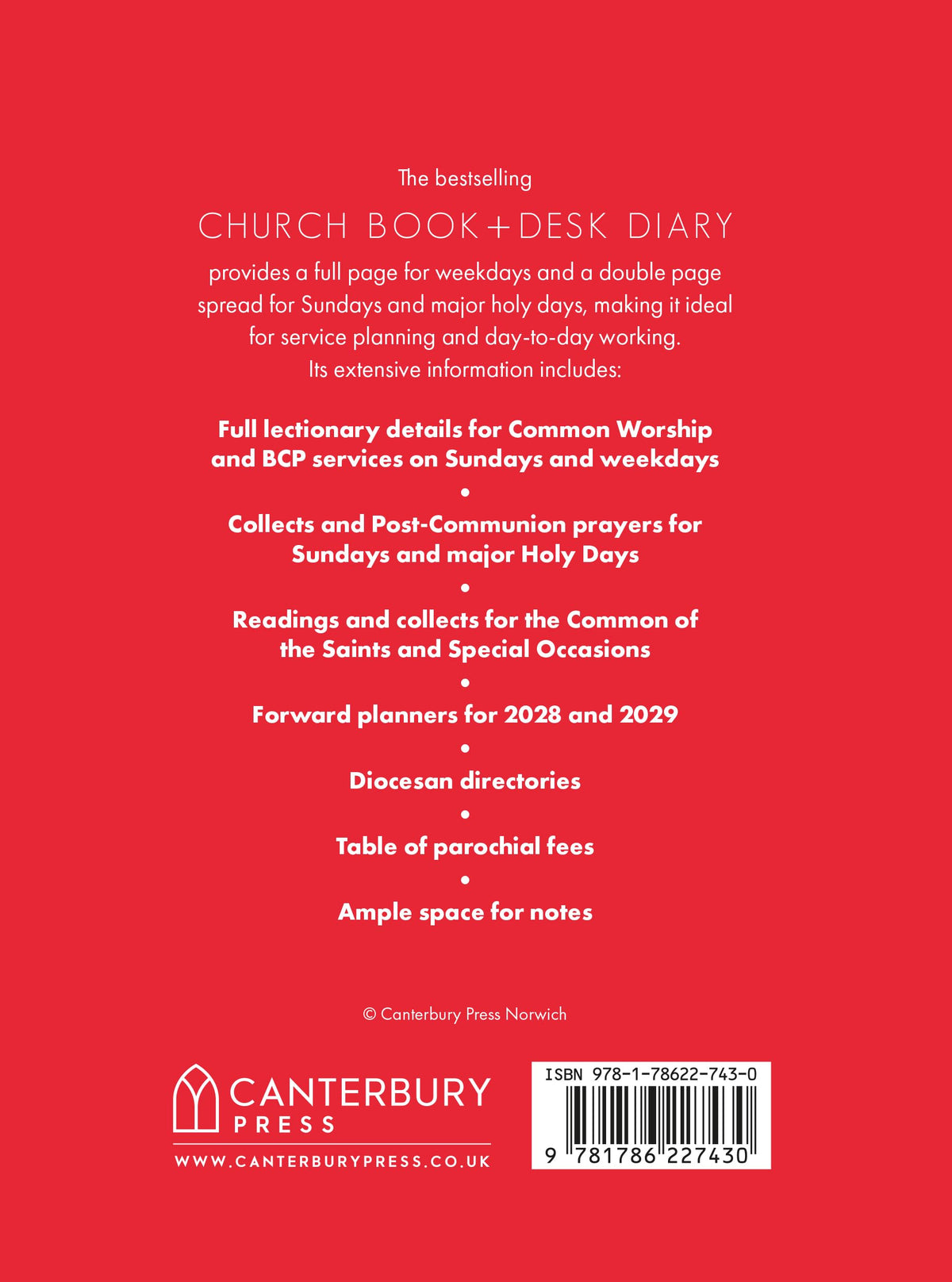 Canterbury Press Norwich - The Canterbury Church Book and Desk Diary 2027 - Hardback