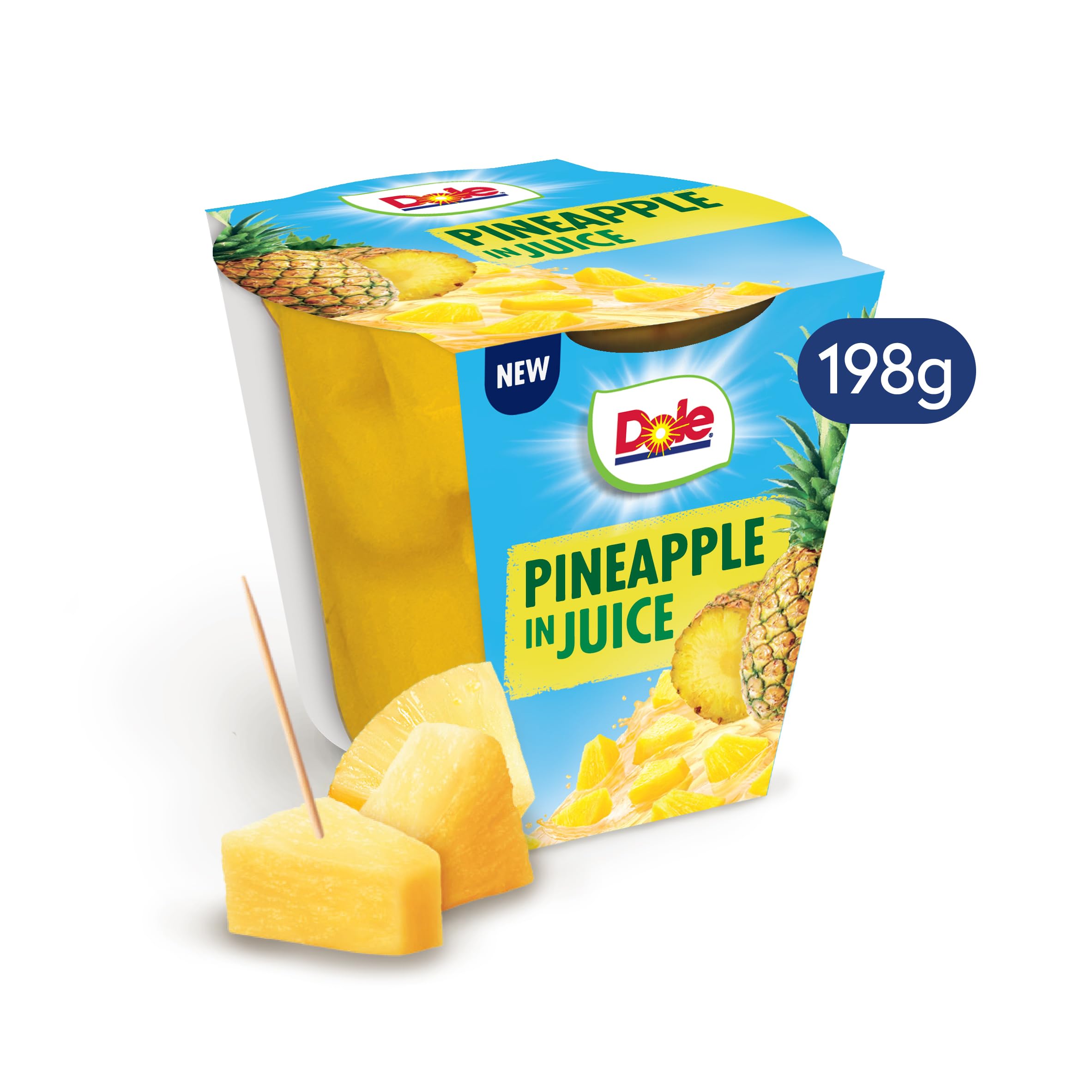 Dole Tropical Gold Pineapple in Juice Fruit Pots - 8 x 198g Chunks | Rich in Vitamin C & Fibre 4