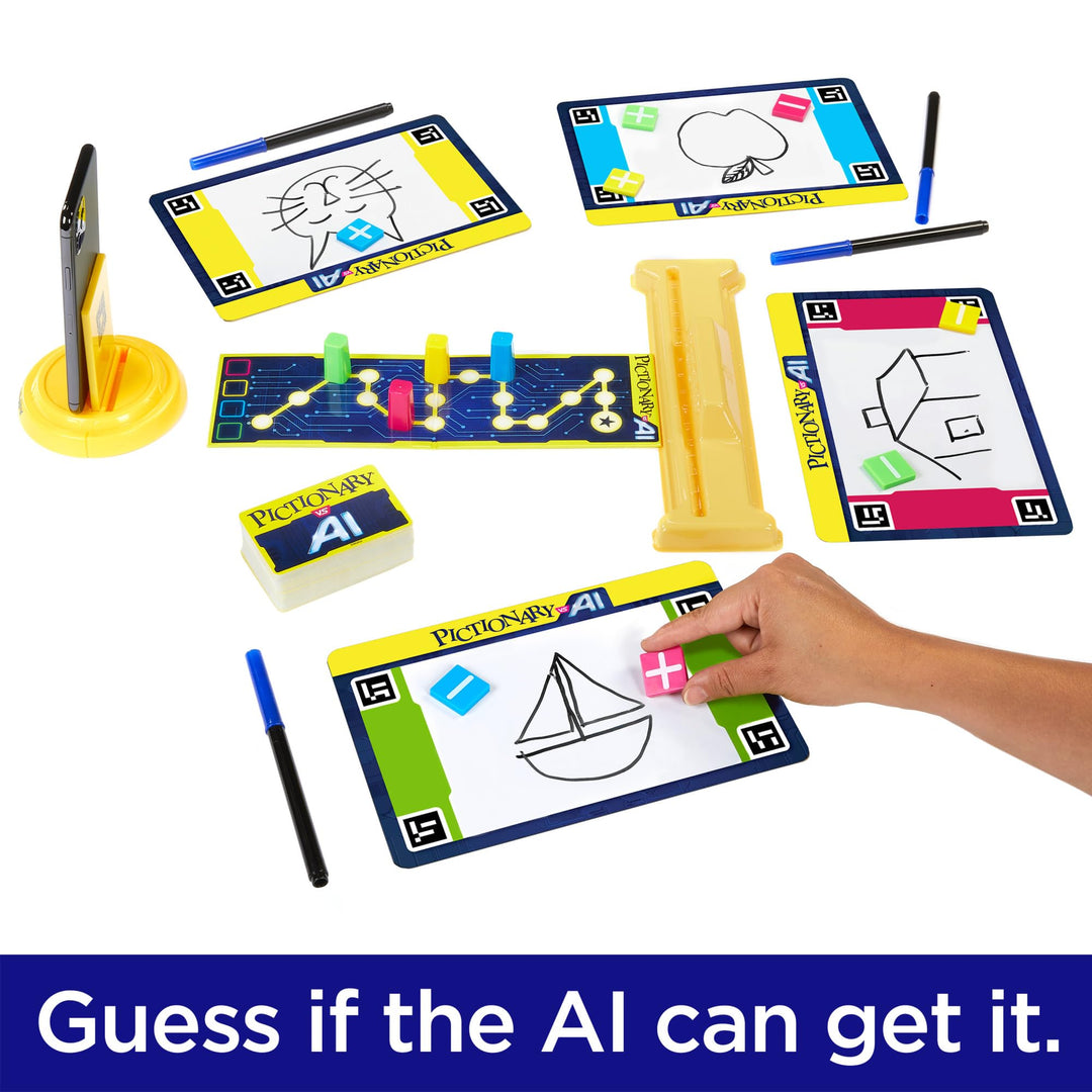 Mattel Games Pictionary Vs. AI Family Board Game for 2-4 Players