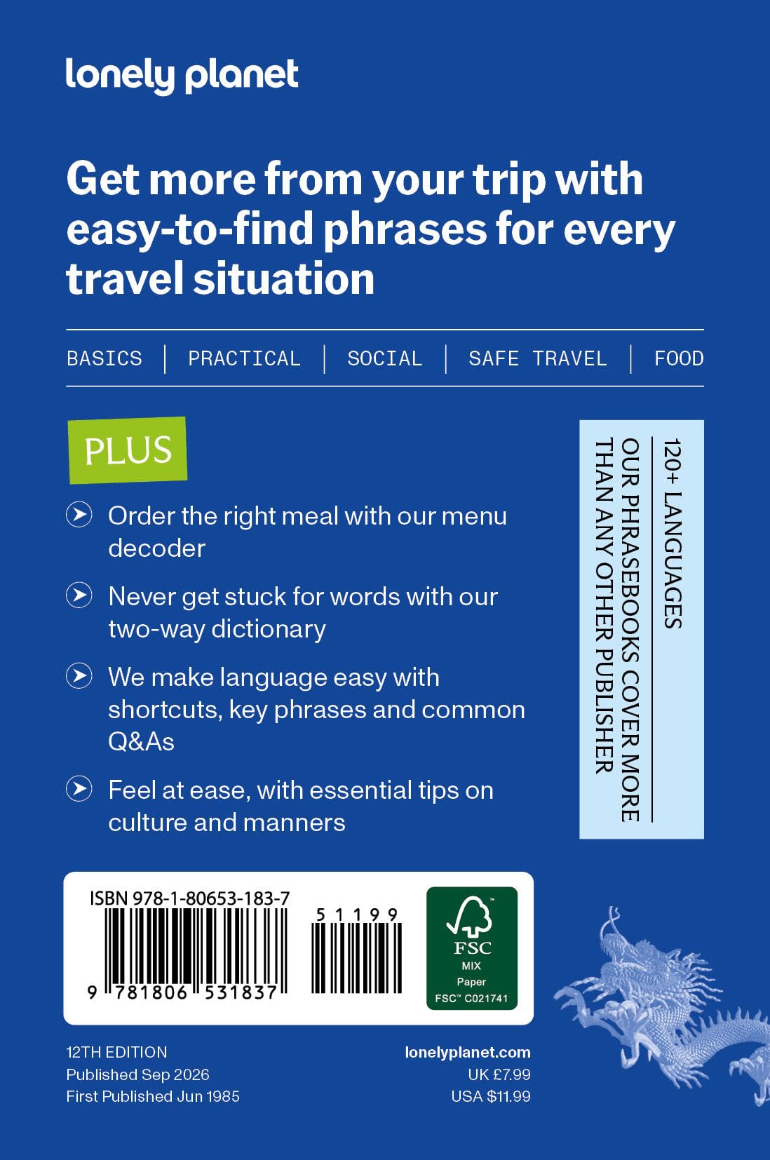 Lonely Planet Mandarin Travel Phrasebook & Dictionary - 12th Edition | 3,500 Word Two-Way Dictionary | Pull-Out Fast Phrases Card