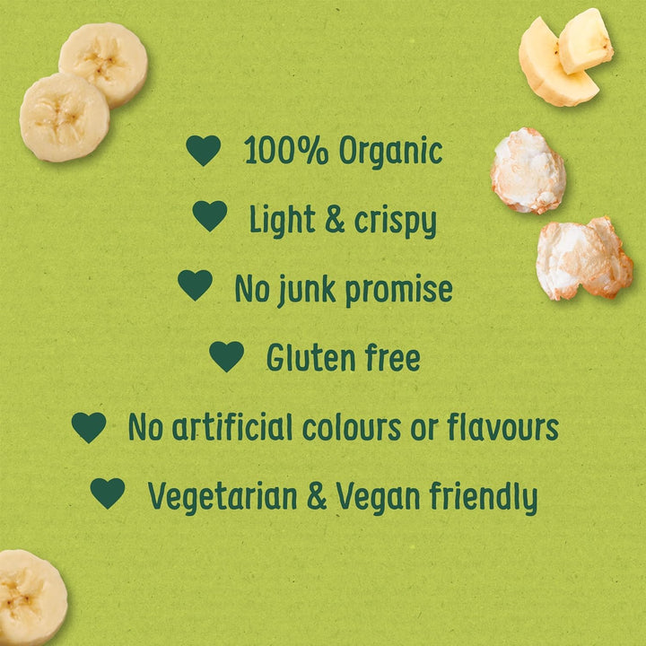 Organix Banana Puffcorn Organic Finger Food Toddler Snack 12+ Months