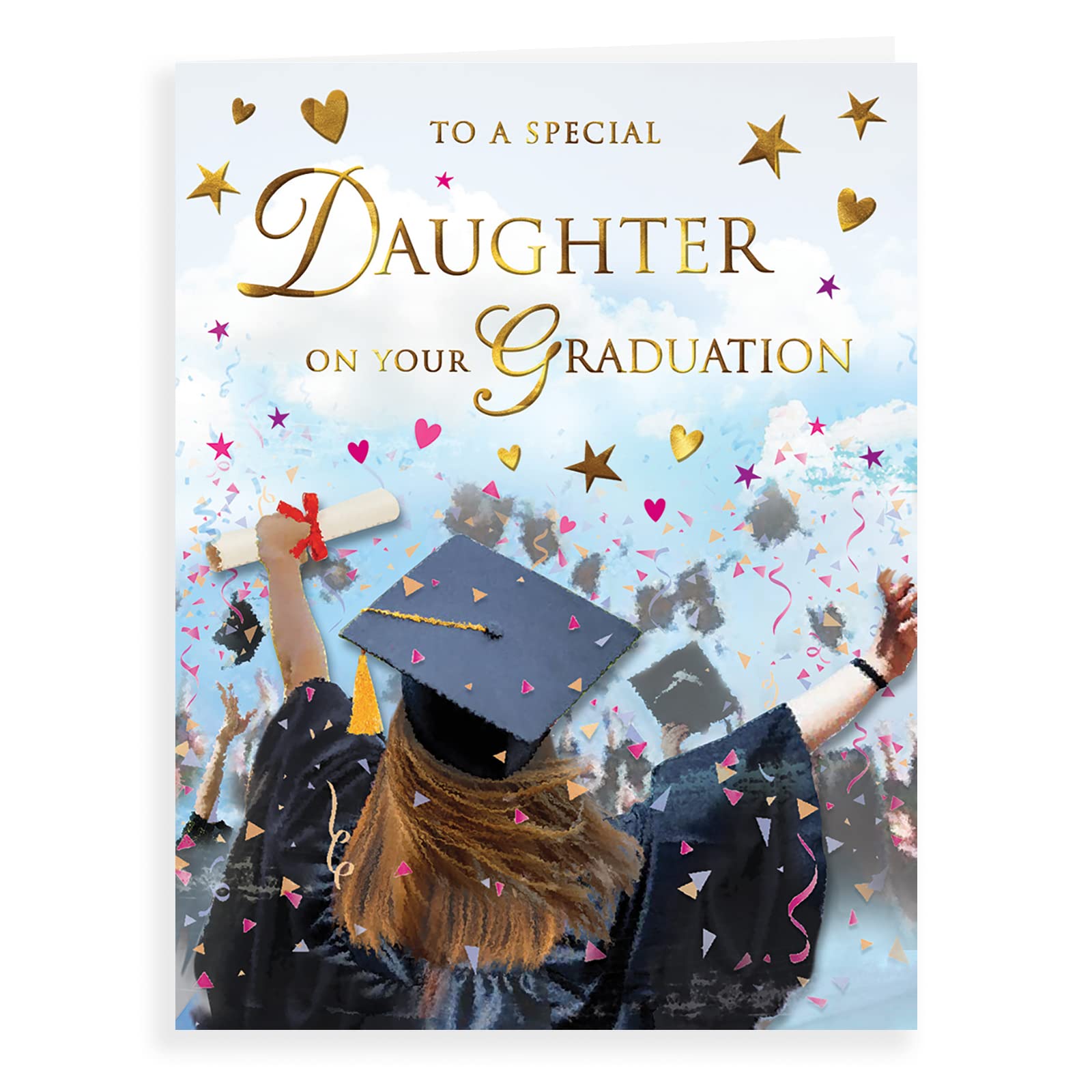 Piccadilly Greetings Regal Publishing Graduation Daughter Card | 8 x 6 Inches | Black/Grey/Green/Beige