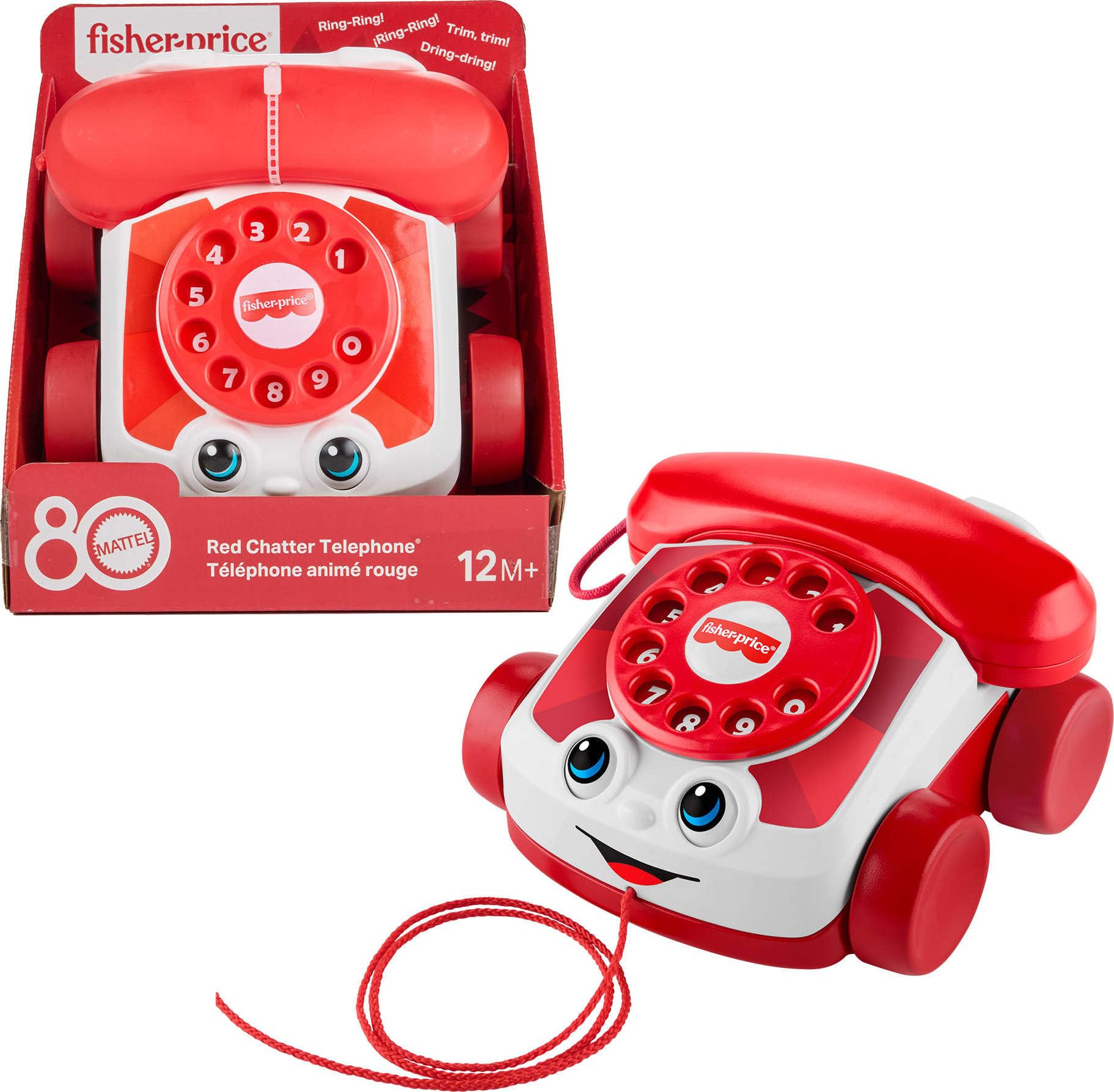 Fisher-Price Chatter Telephone Red - Mattel 80th Anniversary Edition 1