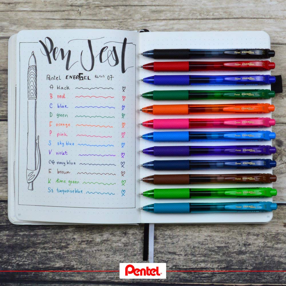 Pentel EnerGel X Retractable Rollerball Pen - 0.7mm Tip, Violet Ink | Quick Drying | Refillable 2