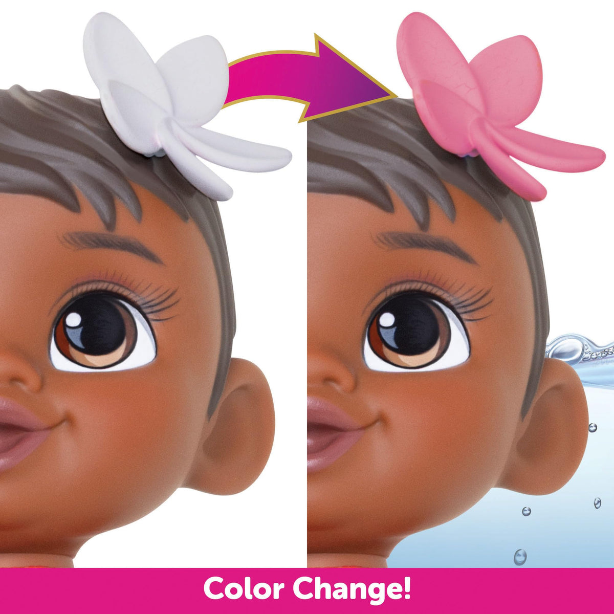 Disney Princess Bath Time Moana 30cm Doll - Colour-Changing Accessory, 3+ Years