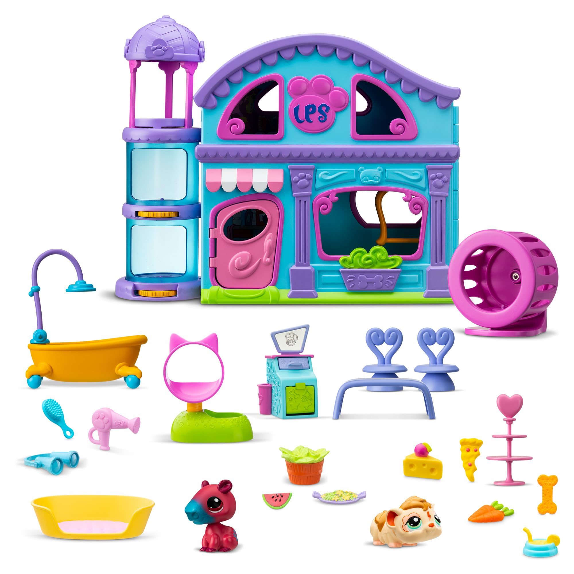 Littlest Pet Shop Series 2 Pet Shop Playset - With 2 Mini Pets & 20 Accessories 2