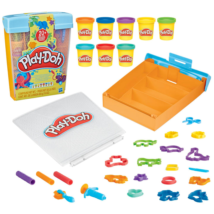 Play-Doh Imagine Animals Storage Set - 8 Cans & 22 Accessories for Creative Play