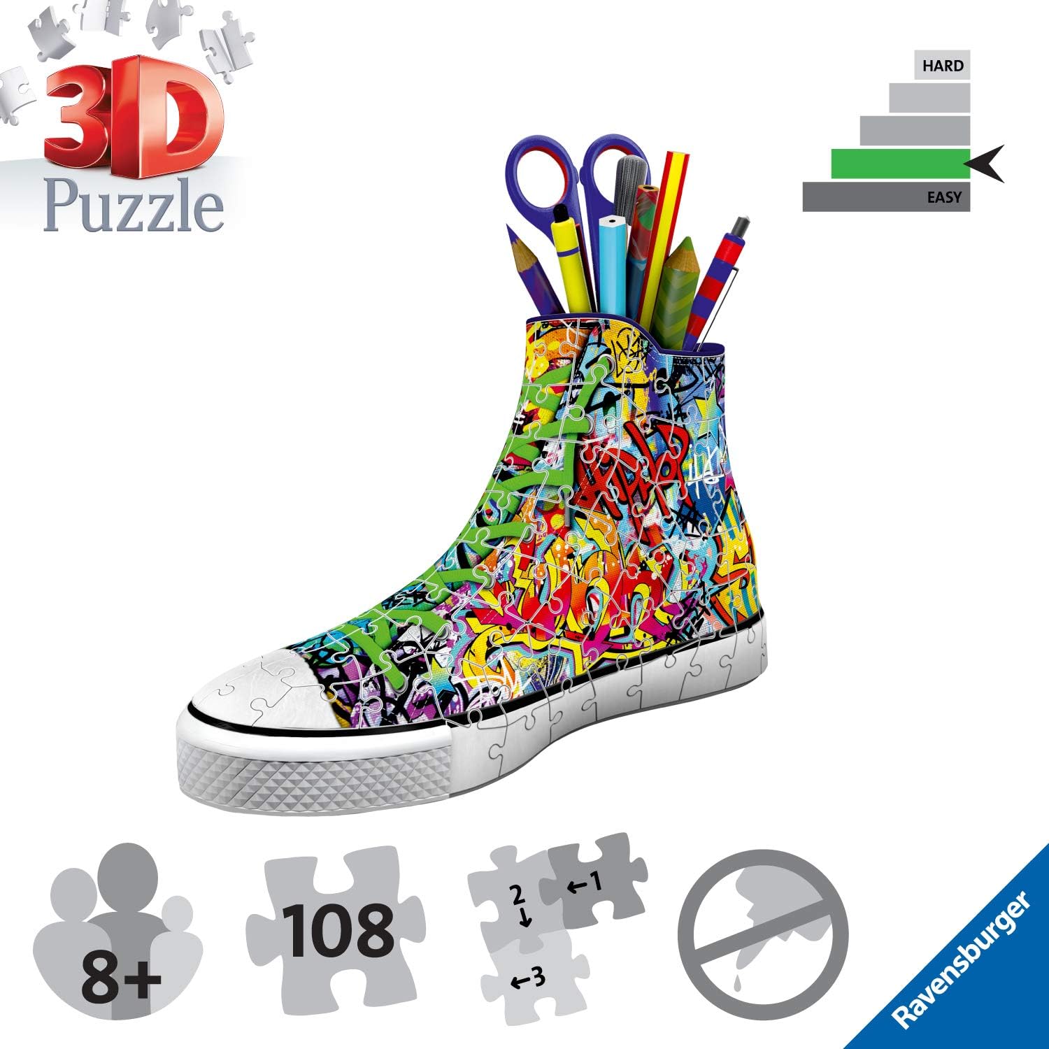 Ravensburger Graffiti Trainer 3D Jigsaw Puzzle - 108 Pieces for Kids 8 Years Up