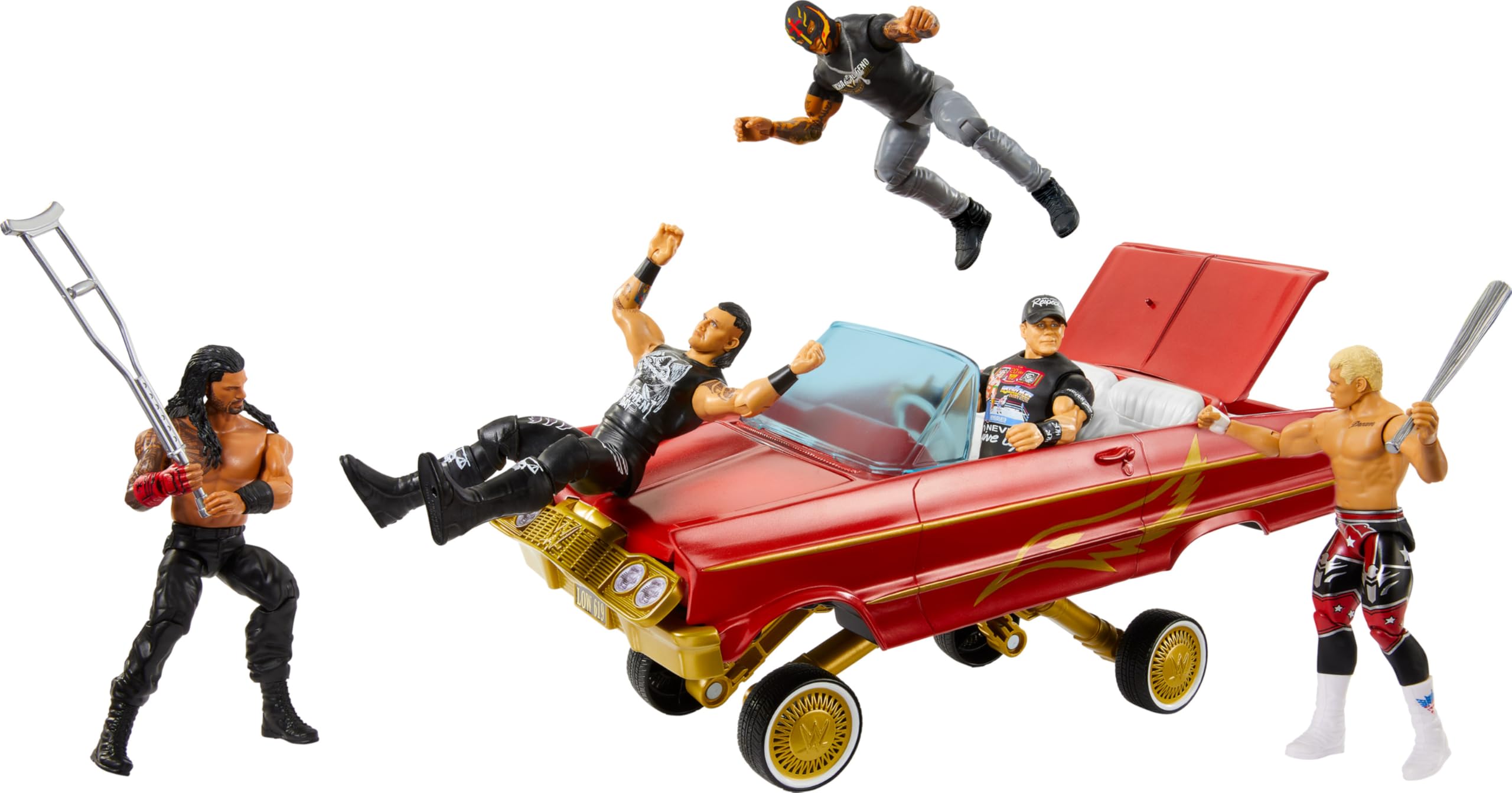Mattel WWE Rey Mysterio Main Event Action Figure & Lucha Low Rider Vehicle Set | Ages 6+ 5
