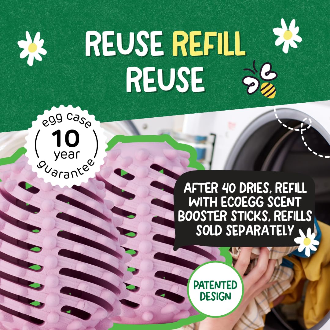 Ecoegg Dryer Balls - Reduces Drying Time by up to 28% | Softens Clothes Naturally | Spring Blossom Scent | 2 Count 7