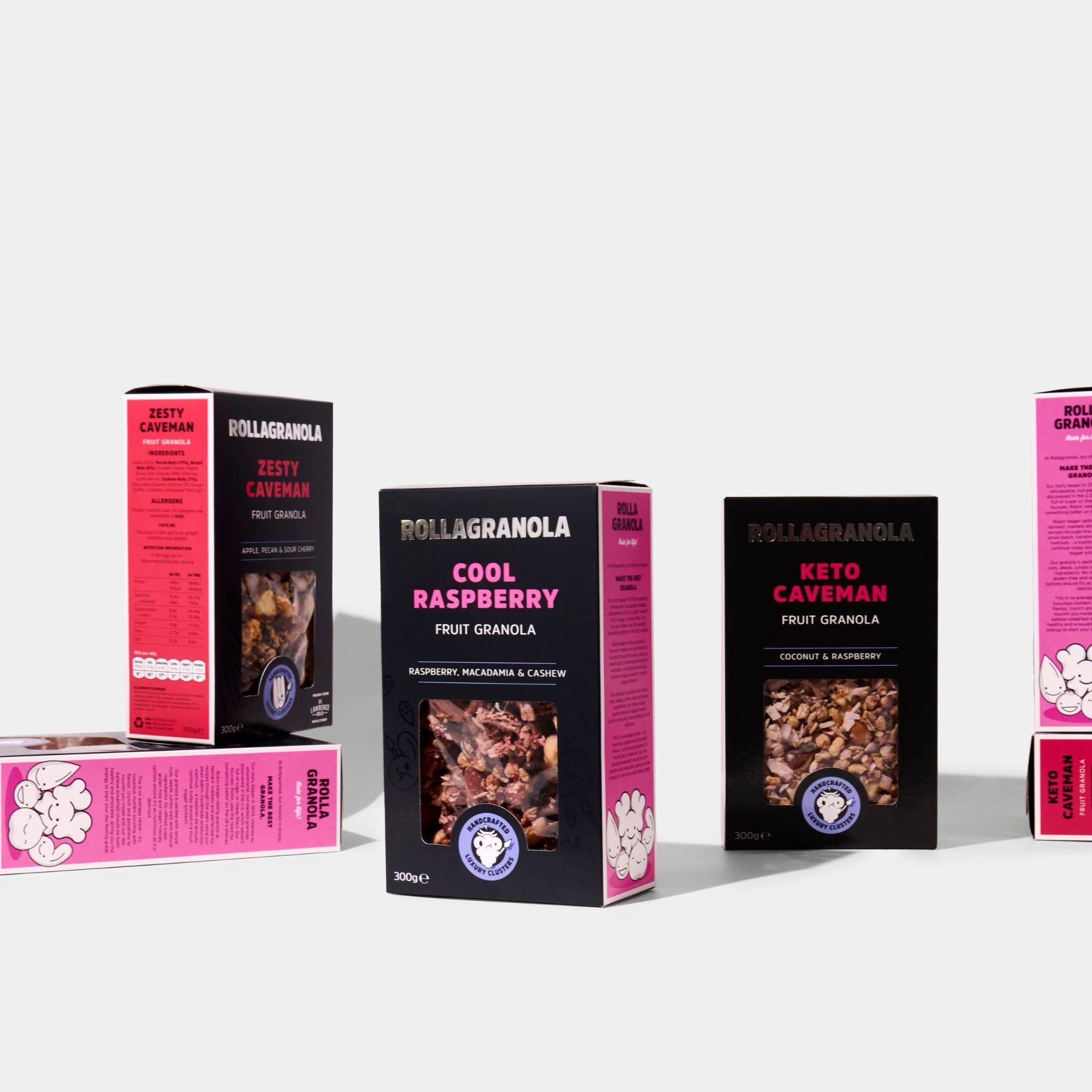 Rollagranola Keto Caveman Fruit Granola - Low Carb, High Energy | 3 x 300g Box 6