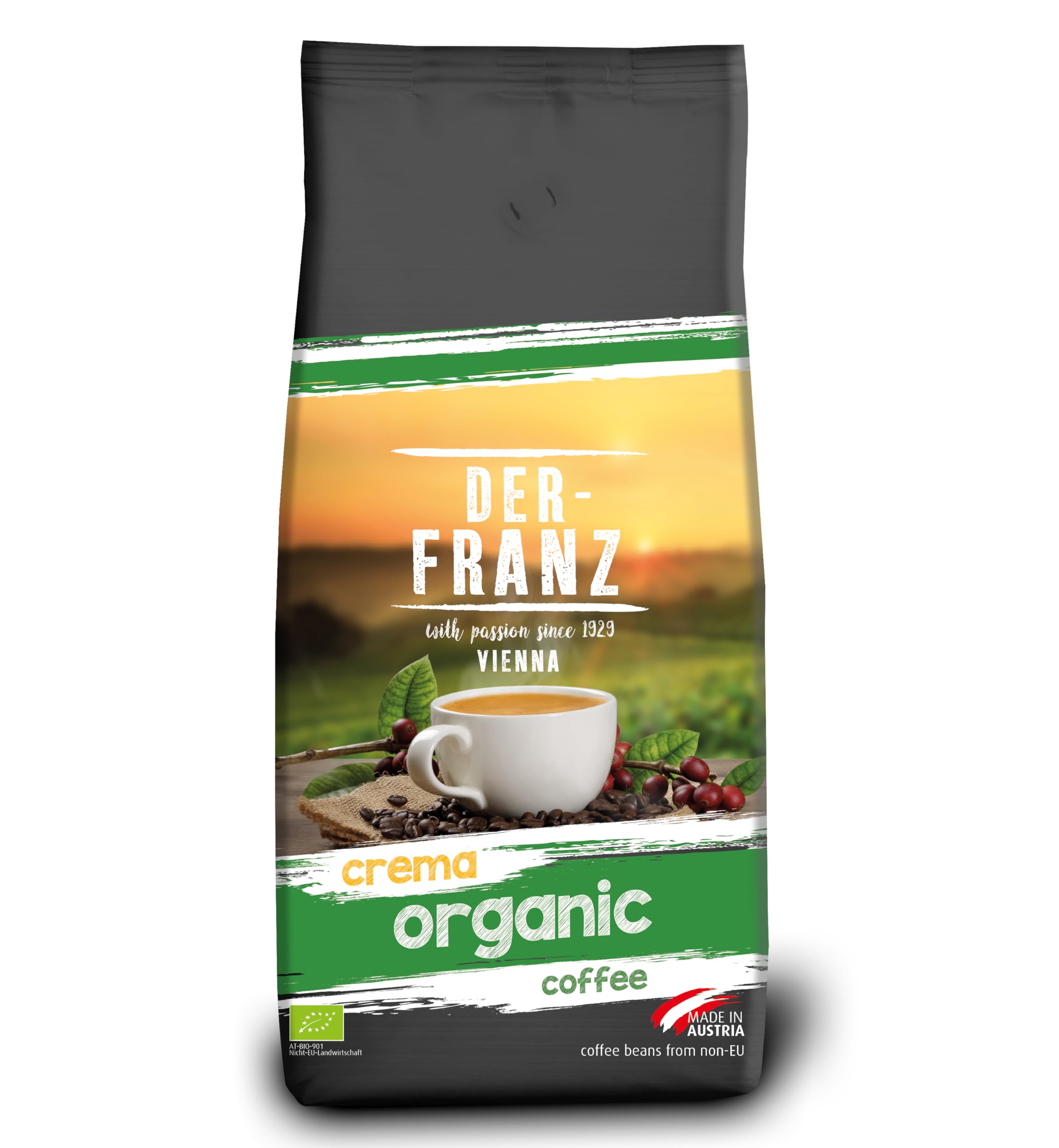 Der-Franz Crema Organic Ground Coffee - 100% Arabica | Intensity 4/5 | 1 kg 1