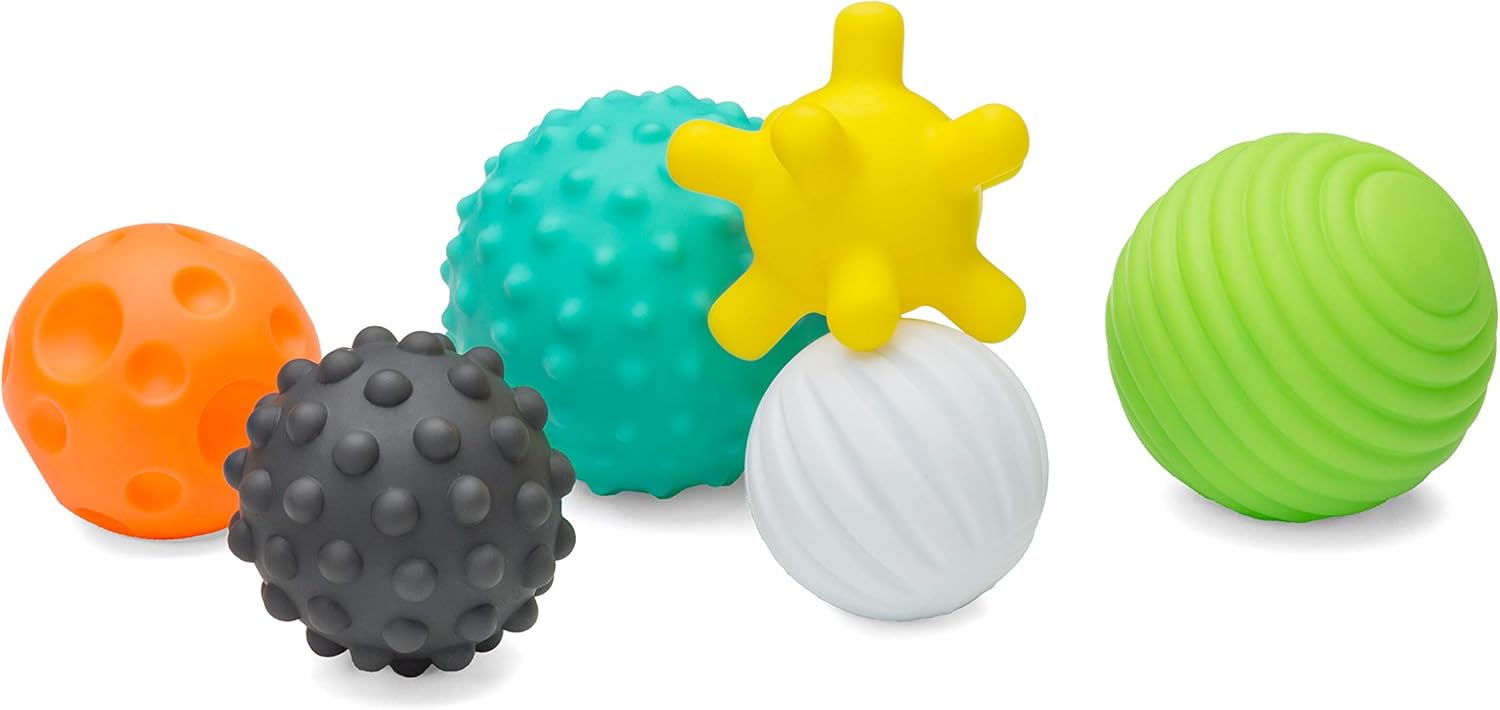 Infantino Textured Multi Ball Set - 6 Easy-to-Grab Sensory Balls for Babies 6 Months+ 1