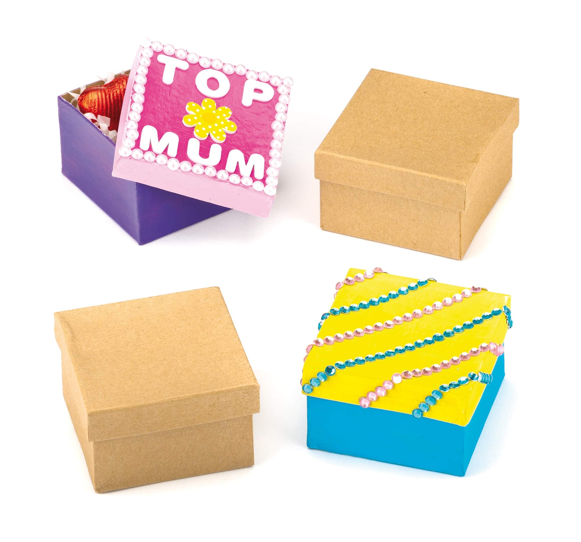 Baker Ross Kids Craft Kit - 6 Blank Wooden Heart-Shaped Boxes for Decorating, Arts & Crafts Activity Set 8