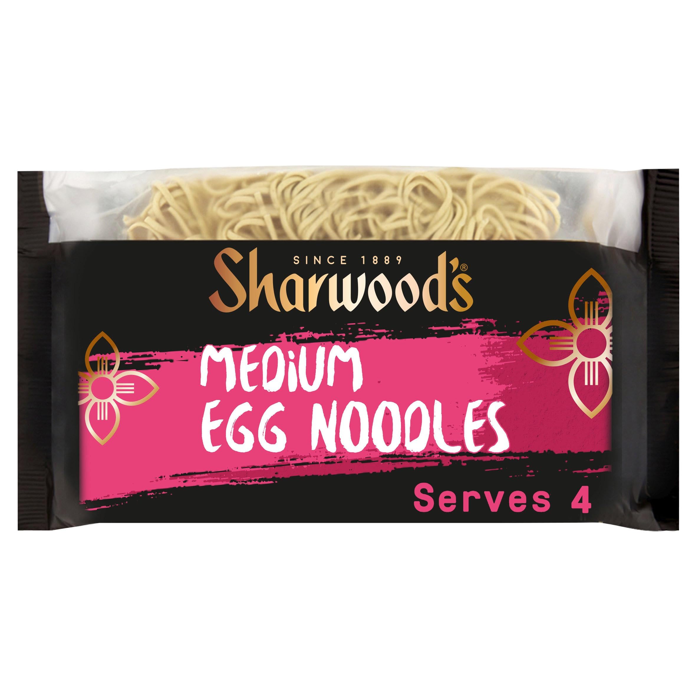 Sharwood's Medium Egg Noodles - Authentic Asian Style, Quick-Cook | 226g Pack of 1 1