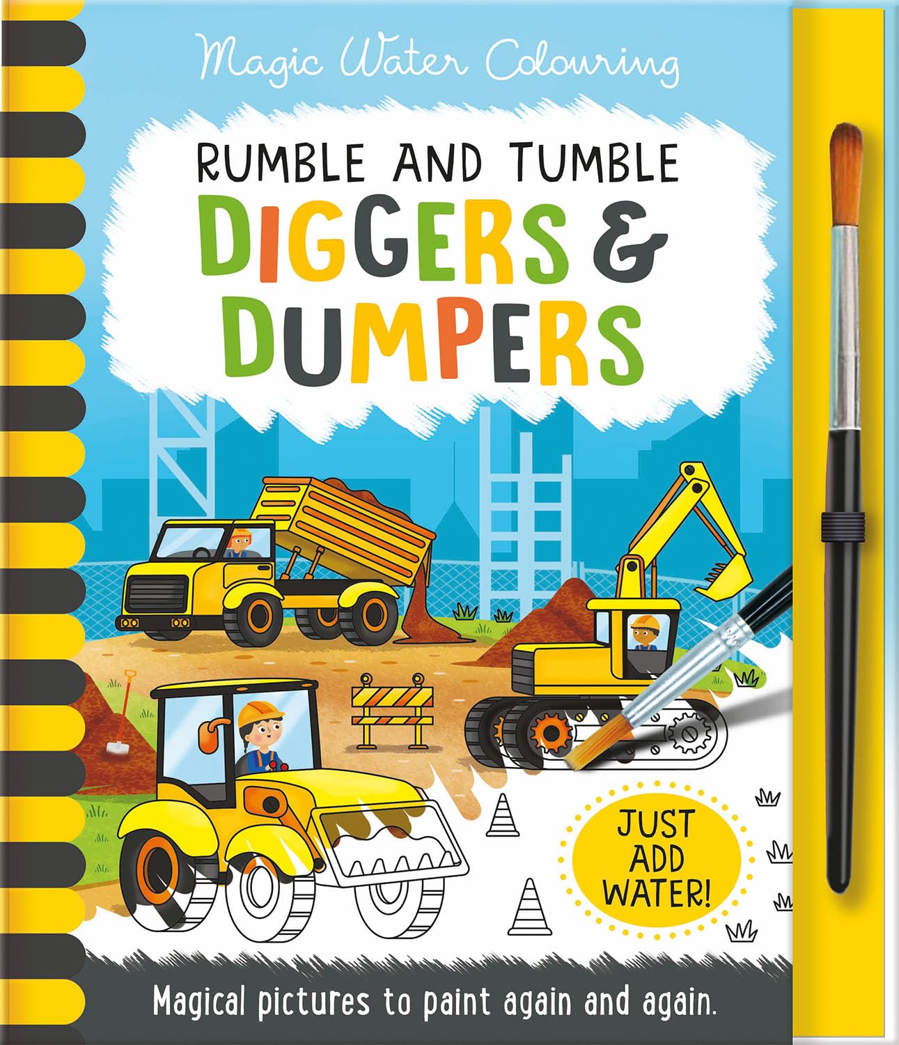 Two Windmills Limited Rumble and Tumble - Diggers & Dumpers Magic Water Colouring | Hardcover | Ages 3-5 1