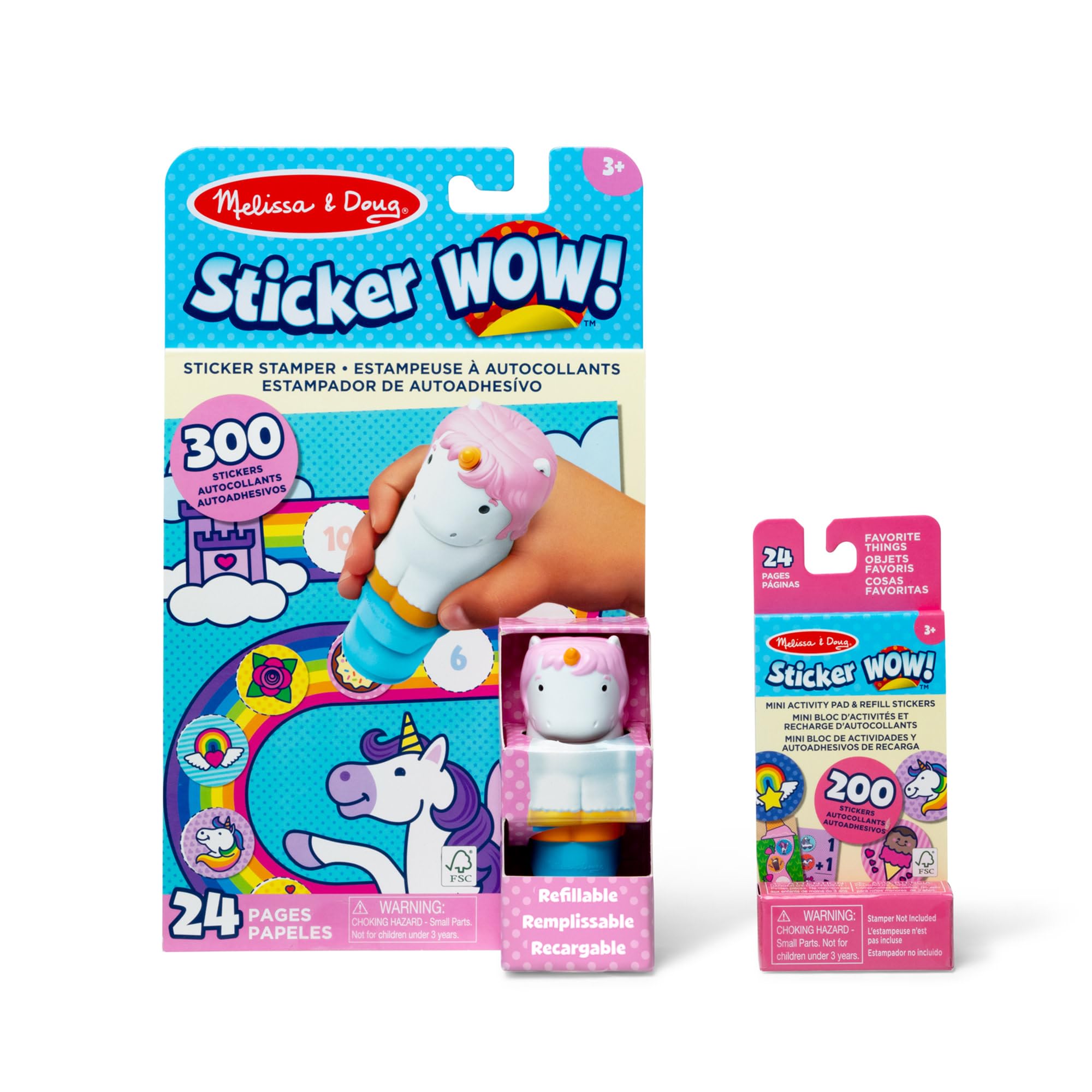 Melissa & Doug Sticker WOW! Unicorn Bundle - 24-Page Activity Pad & Stamper with 500 Stickers 1