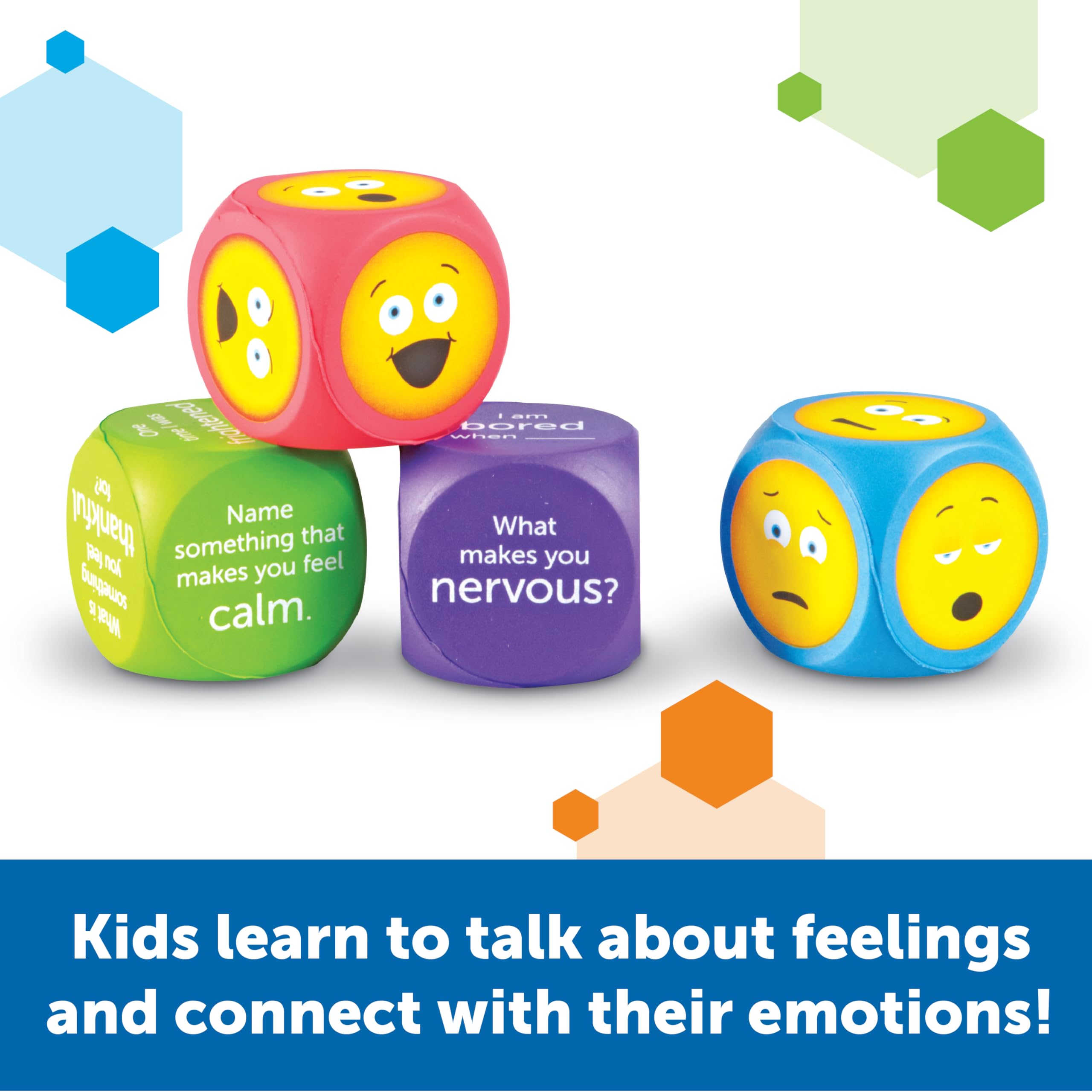 Learning Resources Soft Foam Emoji Cubes - Ages 3+ | Set of 4 | Emotional Learning 3