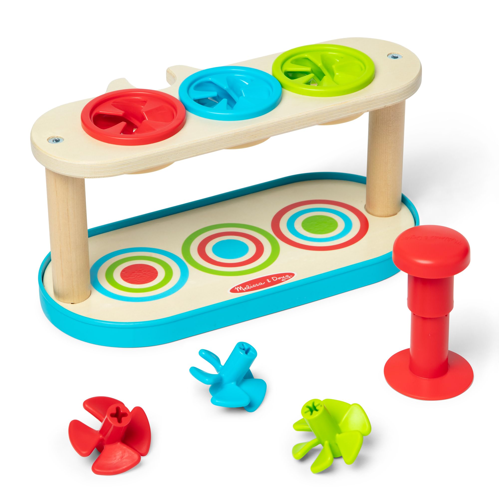 Melissa & Doug Match & Push Spinning Tops - Color Matching & Fine Motor Skills | Ages 2-5 1